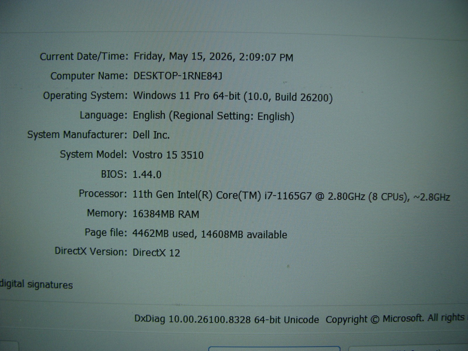 Dell Vostro 15 3510 15.6″ FHD Core i7-1165G7 2.8GHz 16GB 512GB SSD W11P +Charger