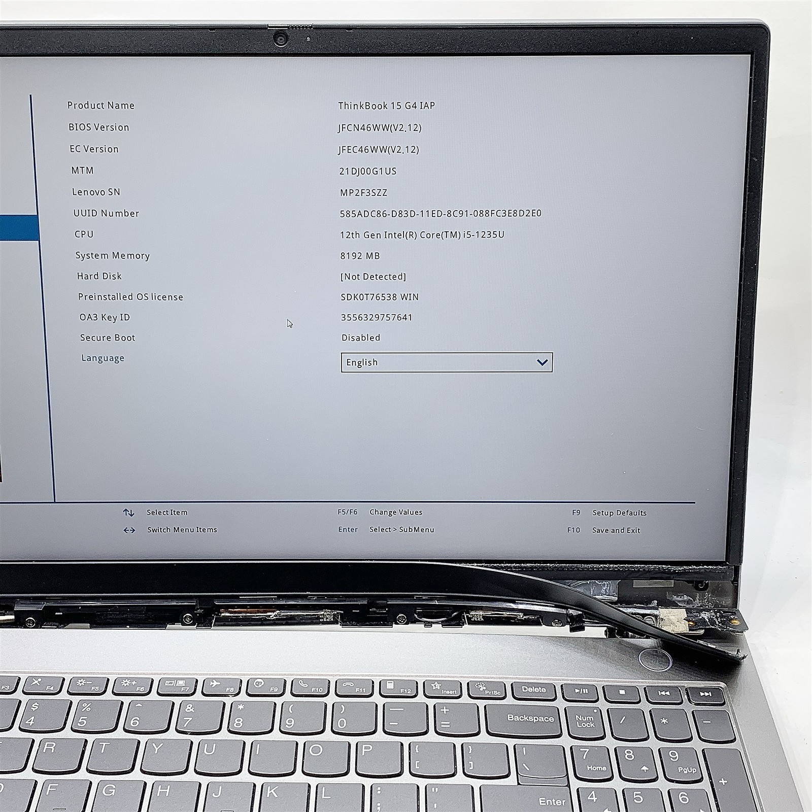 Lenovo ThinkBook 15 G4 Laptop Intel Core i5 1235U 1.30GHZ 15.6″ 8GB RAM NO HDD