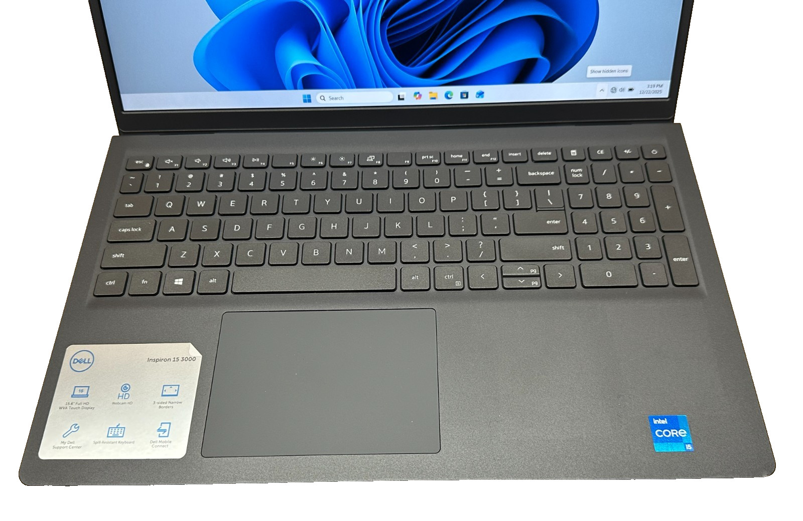 DELL INSPIRON 3511 LAPTOP CORE i5-1135G7 @ 2.40GHZ 16GB RAM 350GB SSD (lp624)