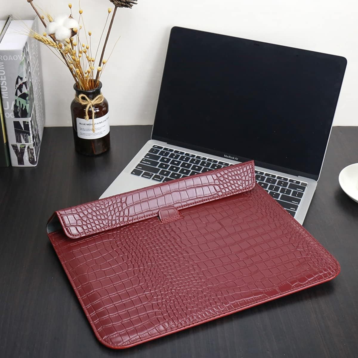 Protective Slim Portable Laptop Sleeve Crocodile PU Leather Case for MacBook Neo