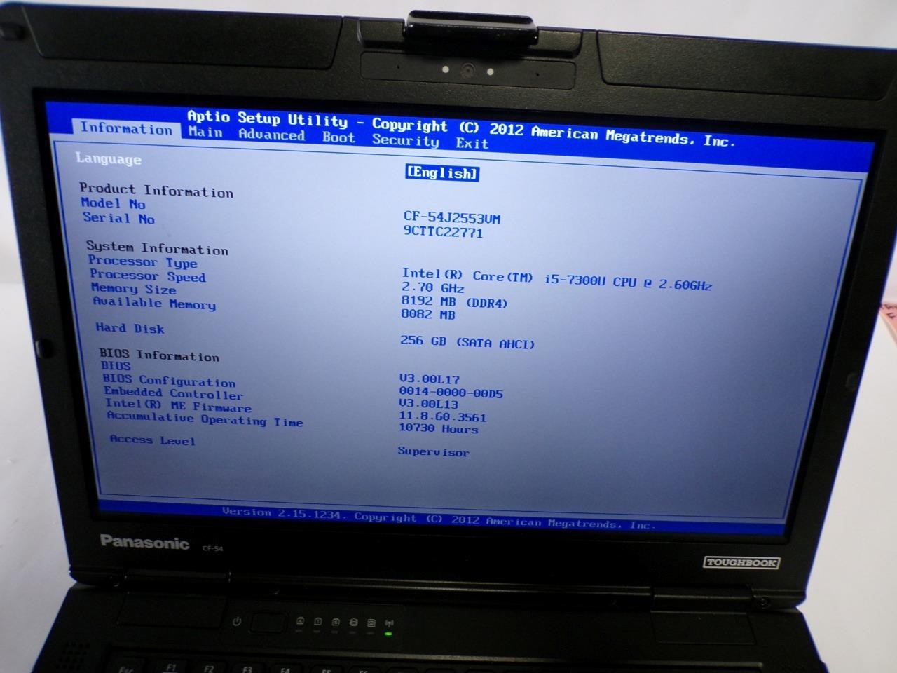 Panasonic Toughbook CF-54 14″ Core i5-7300U 2.60GHz 8GB 256GB SSD Touch Laptop