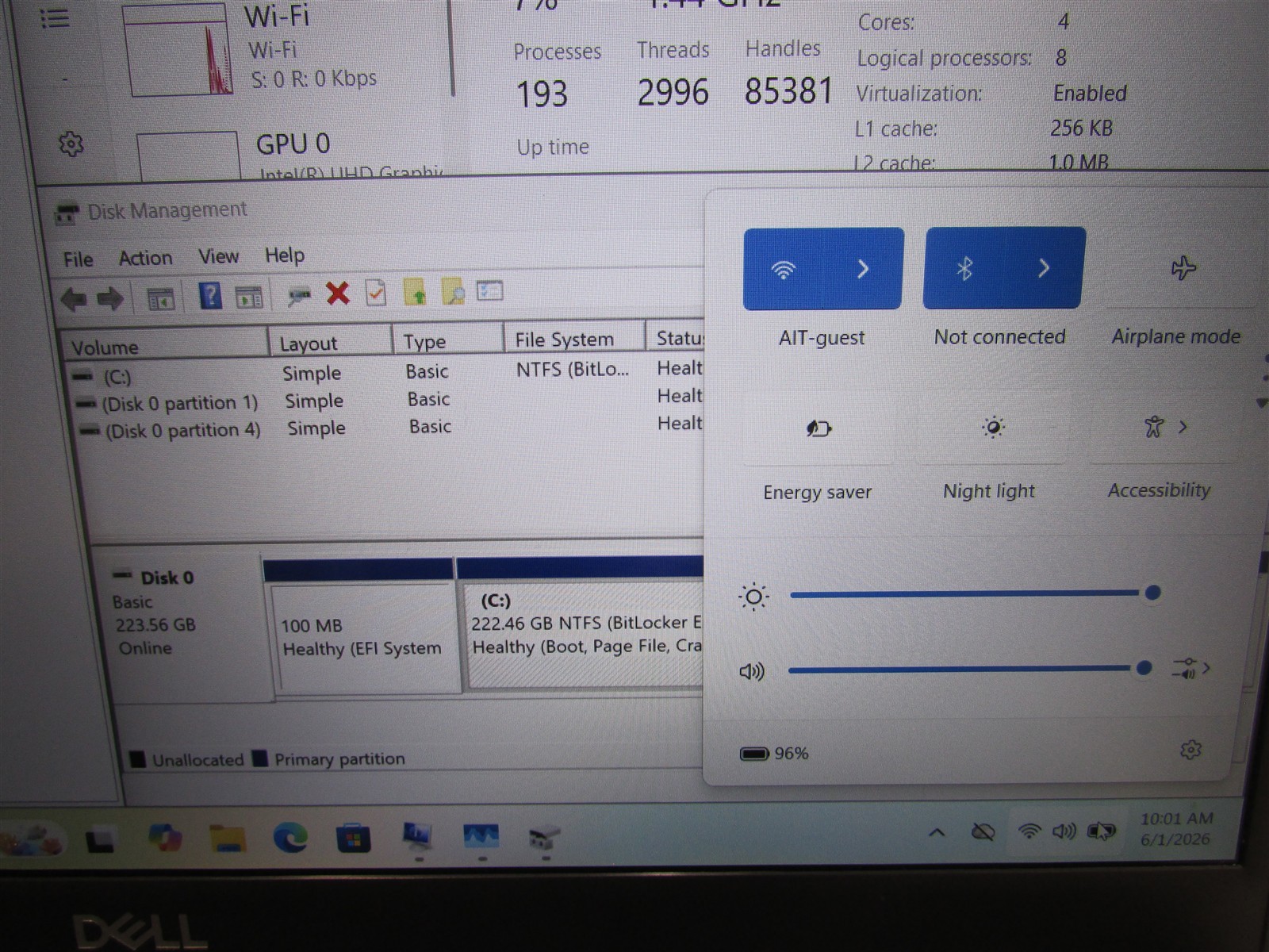 Dell Latitude 3510 i5-10210U 1.6GHz 16GB RAM 240GB SSD 15.6″ W11P Touch COSM DMG