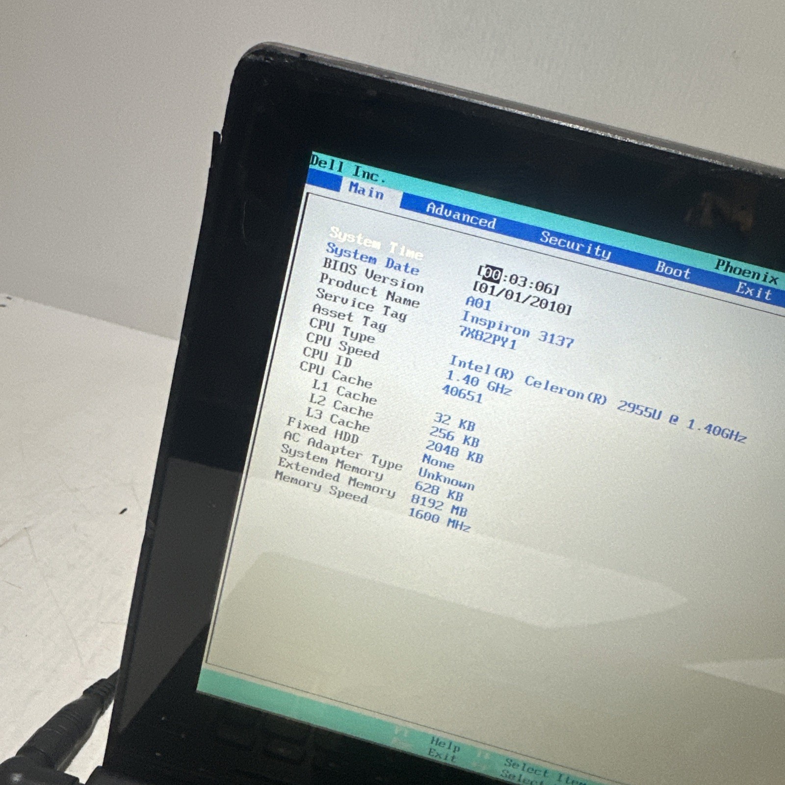 Dell Inspiron 3137 13″ Laptop Intel Celeron 2955u 8gb Ram No Drives Boots Bios