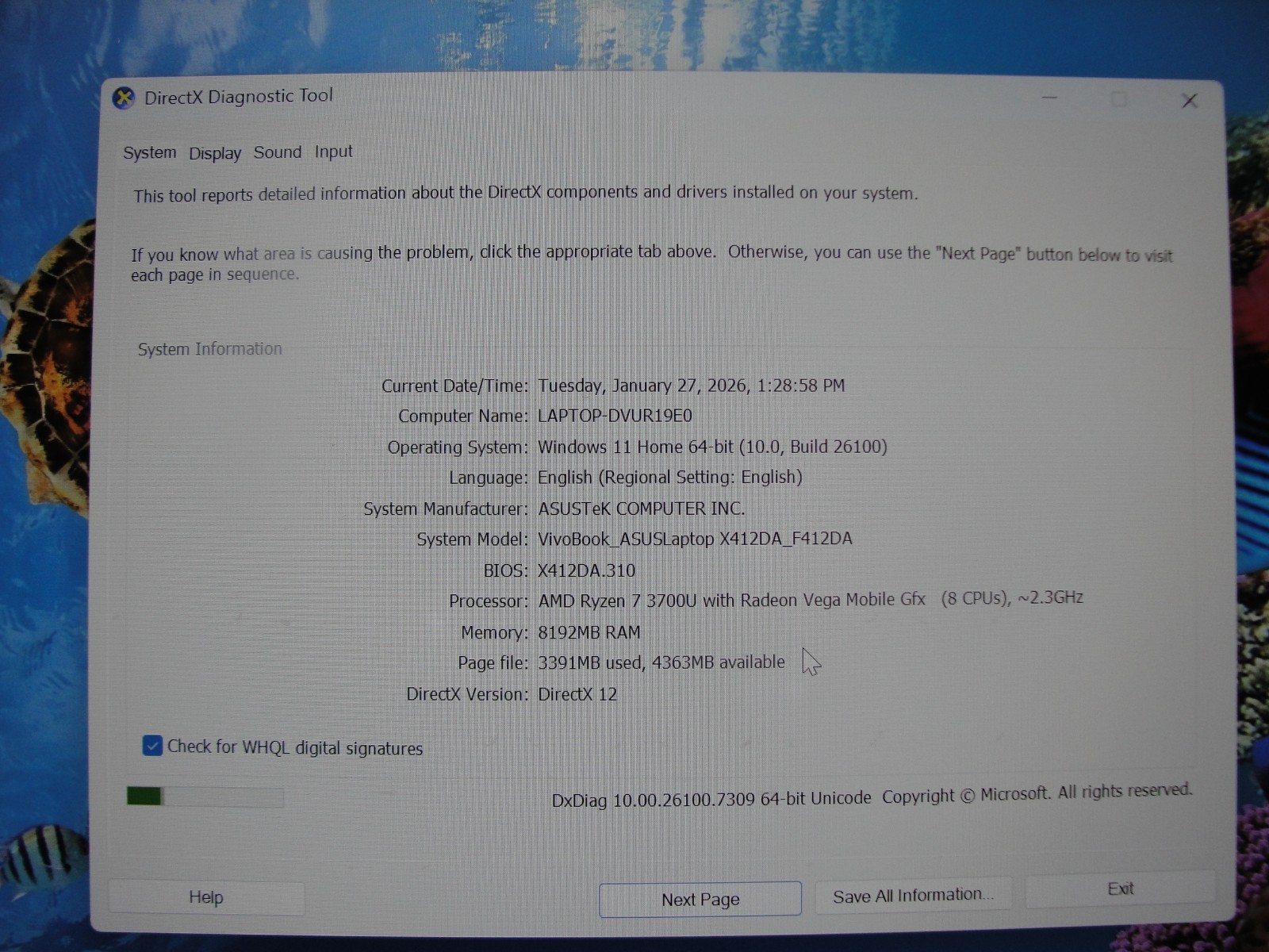 ASUS VivoBook F412DA 14″ FHD Ryzen 7 3700U 2.3GHz 8GB RAM 512GB SSD Win 11 Home
