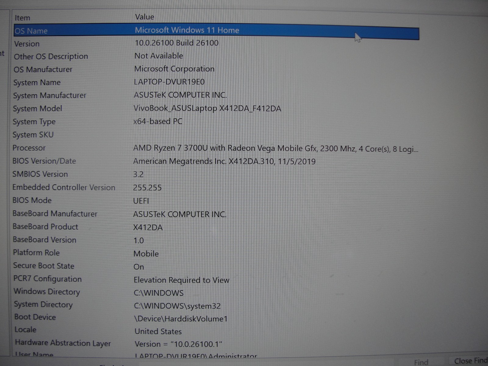 ASUS VivoBook F412DA 14″ FHD Ryzen 7 3700U 2.3GHz 8GB RAM 512GB SSD Win 11 Home