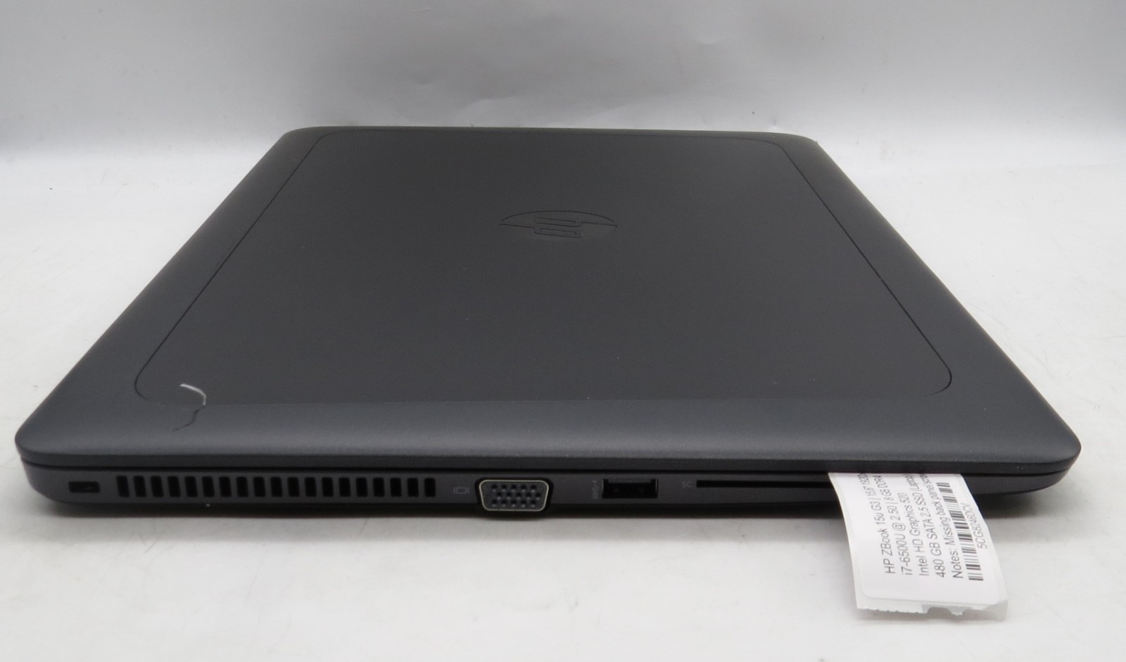 HP ZBook 15u G3 | 15.6″ | i7-6500U @2.50GHz | 8GB RAM | 480GB SSD | No OS