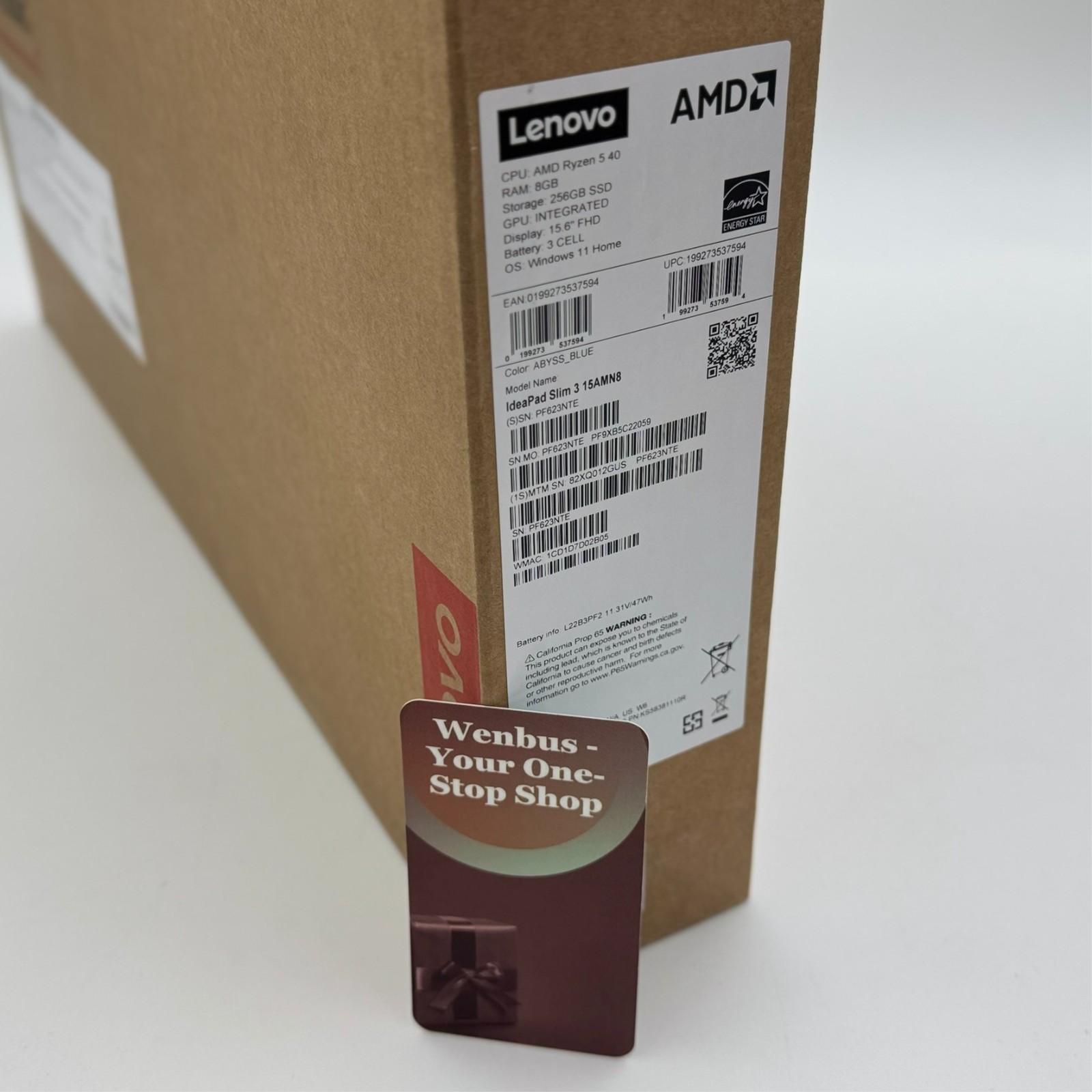 Lenovo IdeaPad Slim 3 15.6″ Laptop AMD Ryzen 5 40 8GB 256GB SSD FHD Blue