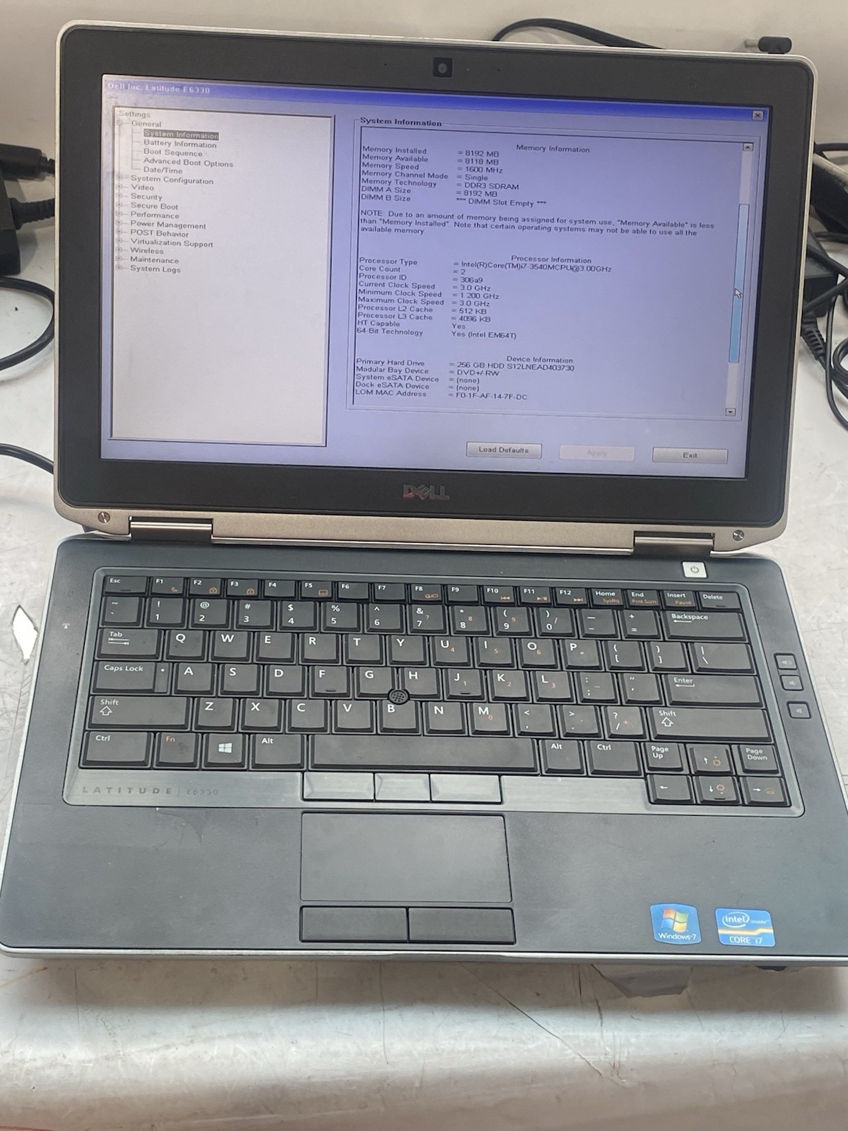 Dell Latitude E6330 13”Laptop – Intel Core i5-3540M 2.7GHz, 8GB Ram, 256GB, SSD