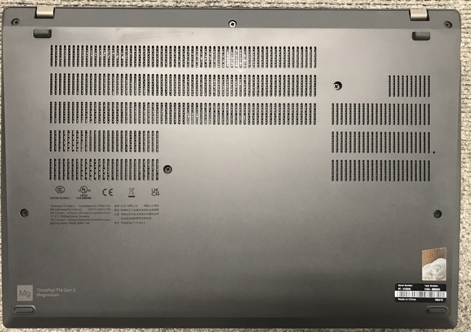 Lenovo ThinkPad T14 Gen 3 14″ Laptop i5-1235U 16GB RAM 256GB NVMe