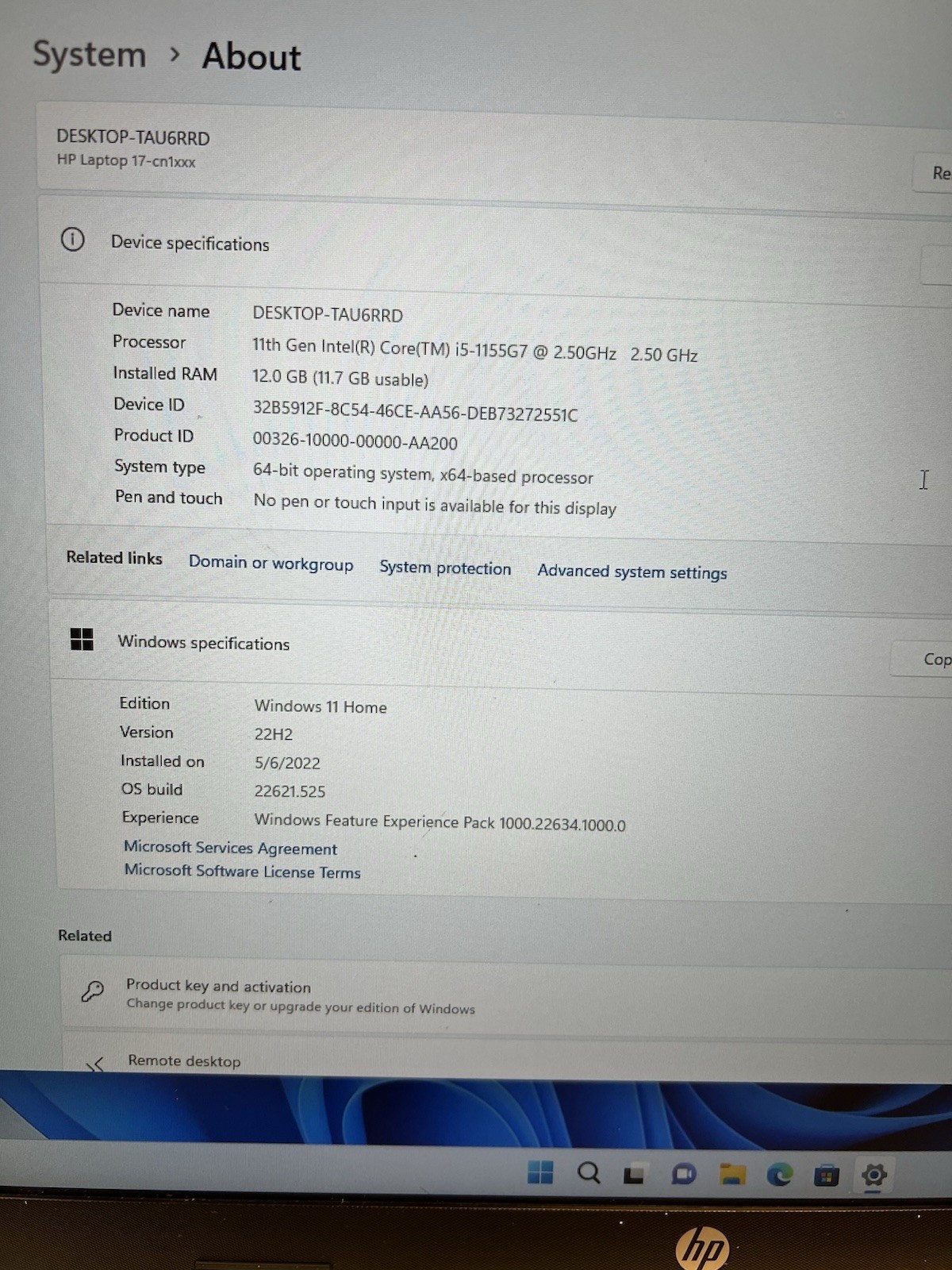 HP 17-cn1063cl 17.3″ i5-1155G7 12GB RAM 512GB SSD Win11 Factory Restored