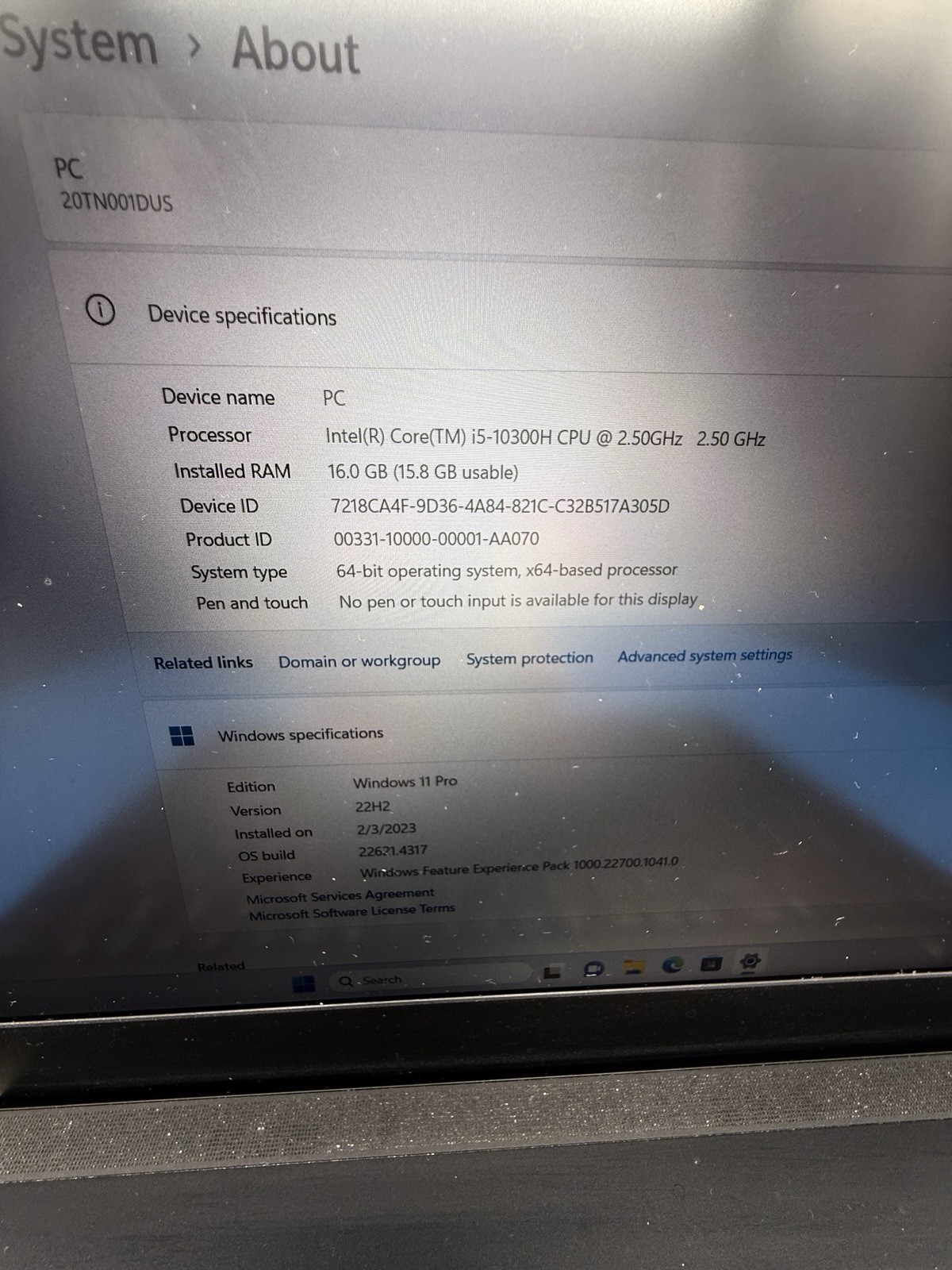 Lenovo ThinkPad T15p Gen 1 i5-10300H 16GB 512GB SSD GTX 1050 Excellent Battery