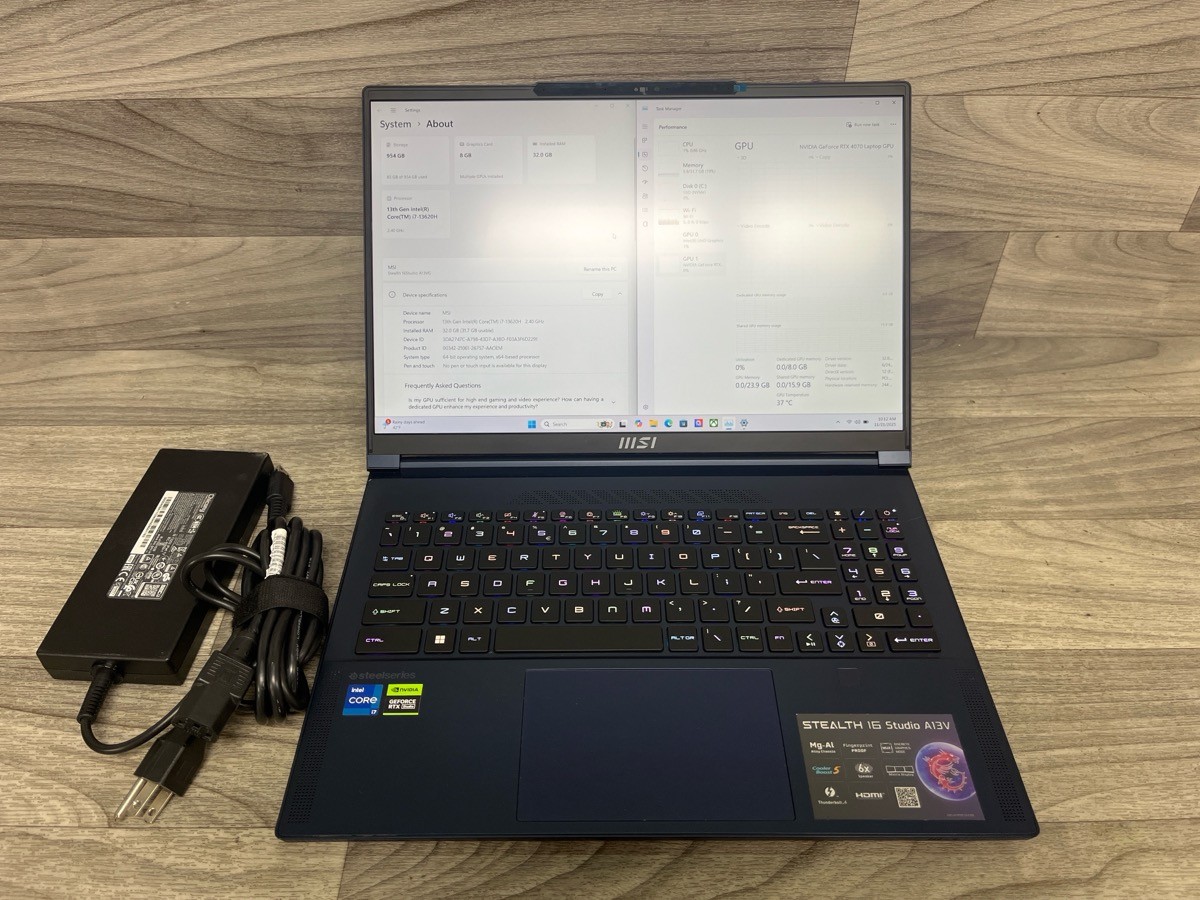 MSI Stealth 16 Studio A13V – Intel i7-13620H – RTX 4070 – 16GB RAM – (A1D027544)