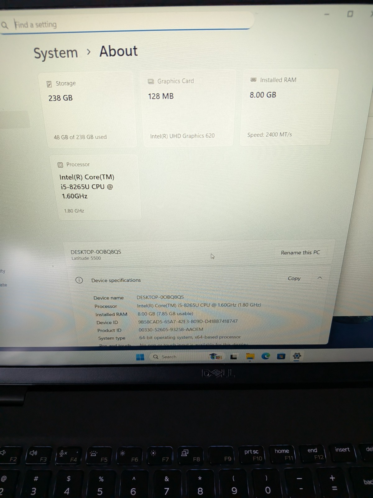 DELL LATITUDE WINDOWS 11 64 BIT 8GB RAM 256GB SSD QUAD CORE I5