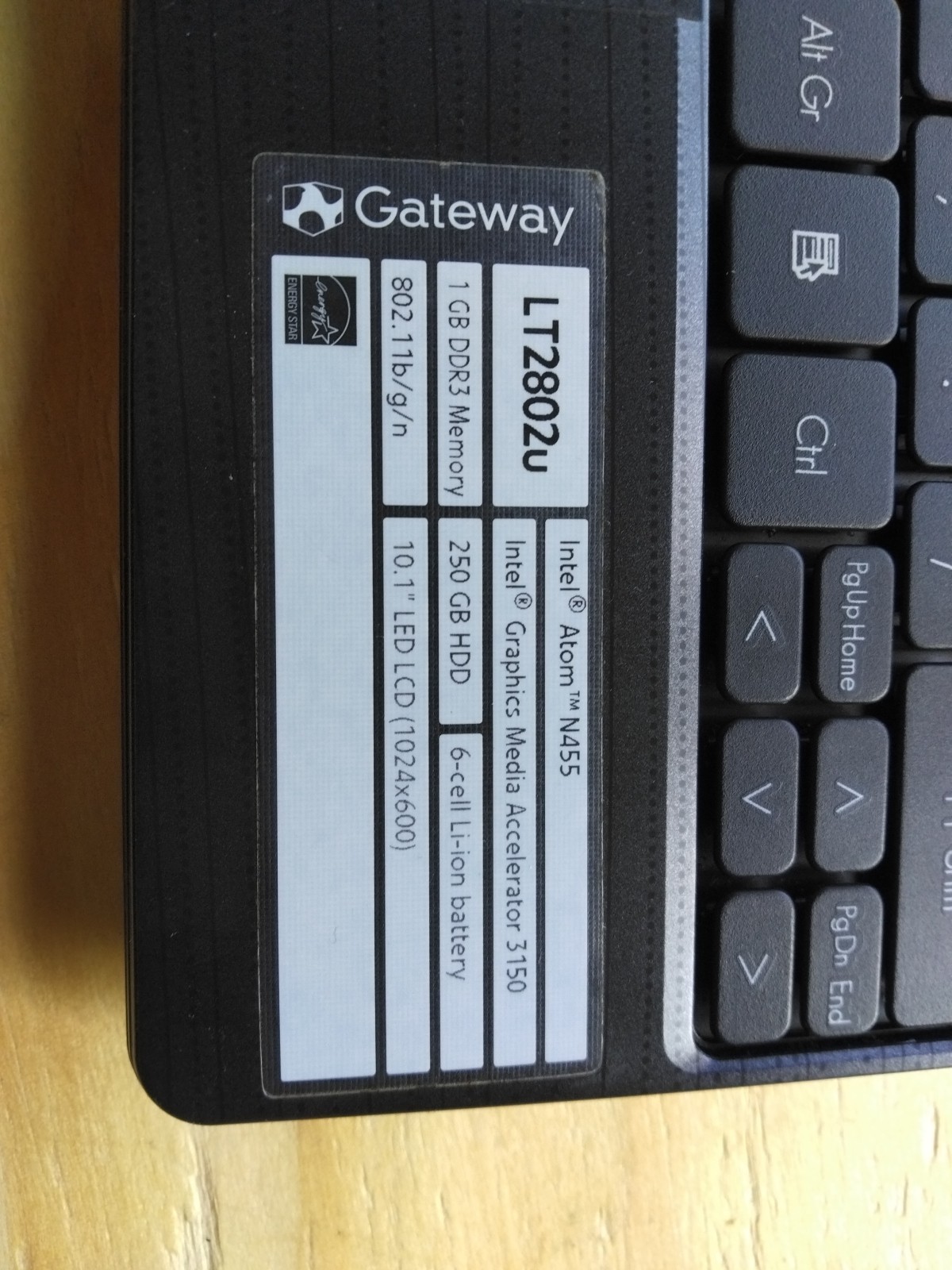 Gateway LT2802u 10.1″ Netbook-Intel Atom N455-120GB SSD-2GB RAM-Windows 7-Office