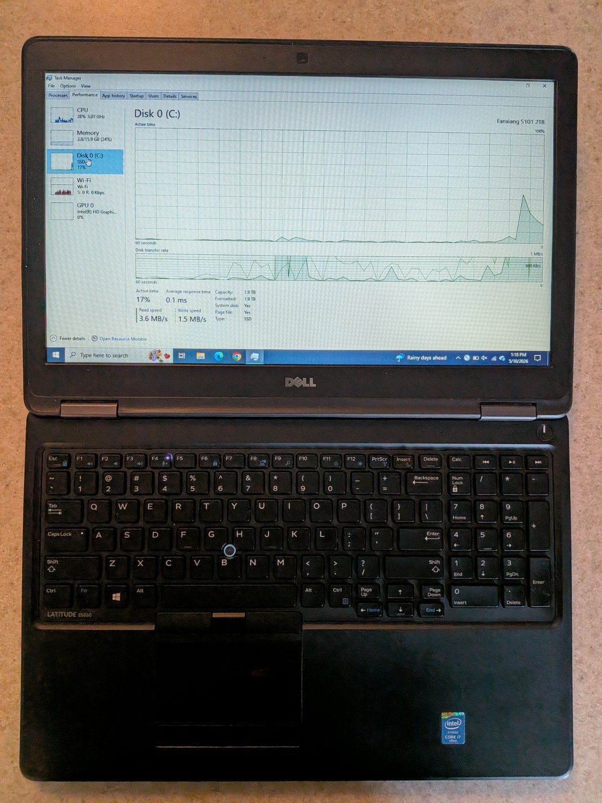 Dell Latitude E5550 Laptop 16GB RAM 2TB SSD W10P New Battery + Power Cord -NICE!