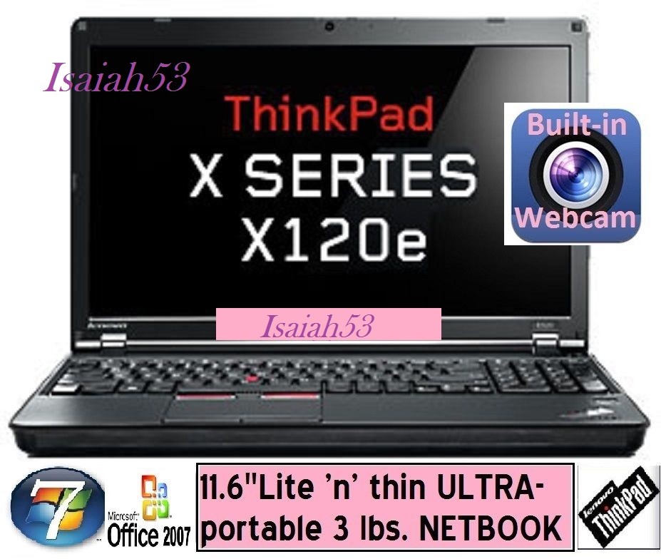 ✂ Lenovo Thinkpad x120e E-350 11.6″ ULTRA-portable NETBOOK laptop + good battery