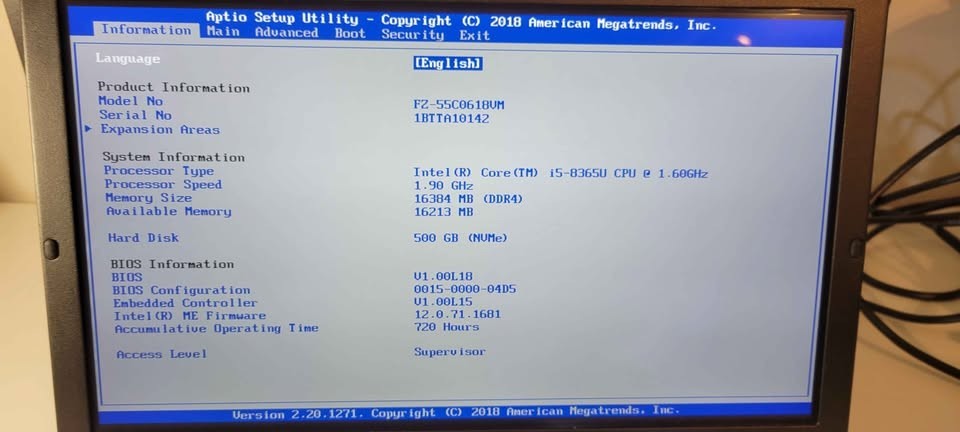 Panasonic Toughbook FZ-55 MK1 16GB RAM, 512GB SSD