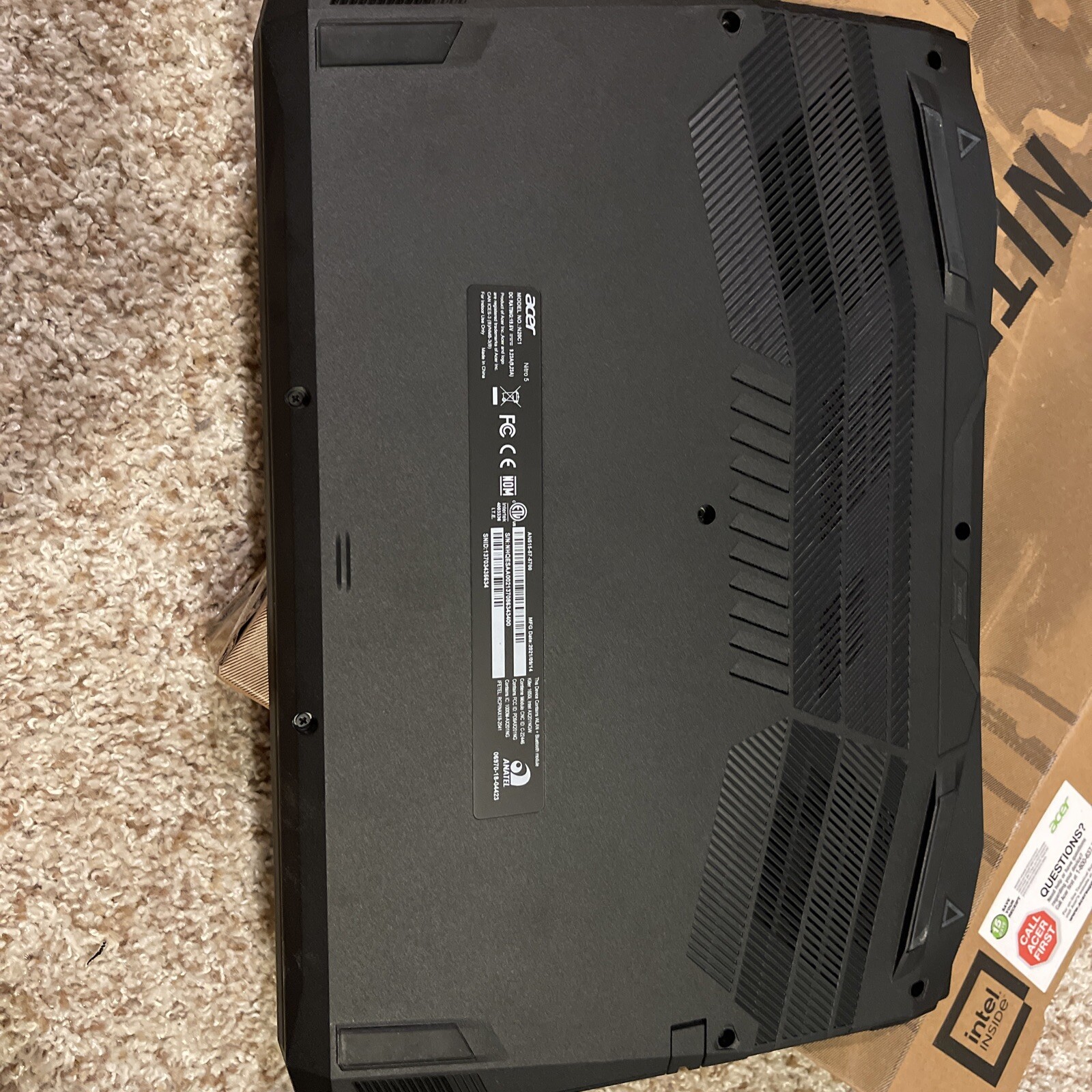 Acer Nitro 5 15.6” (512GB SSD, Intel Core i5-11400H, 2.7GHz, 16GB RAM,…