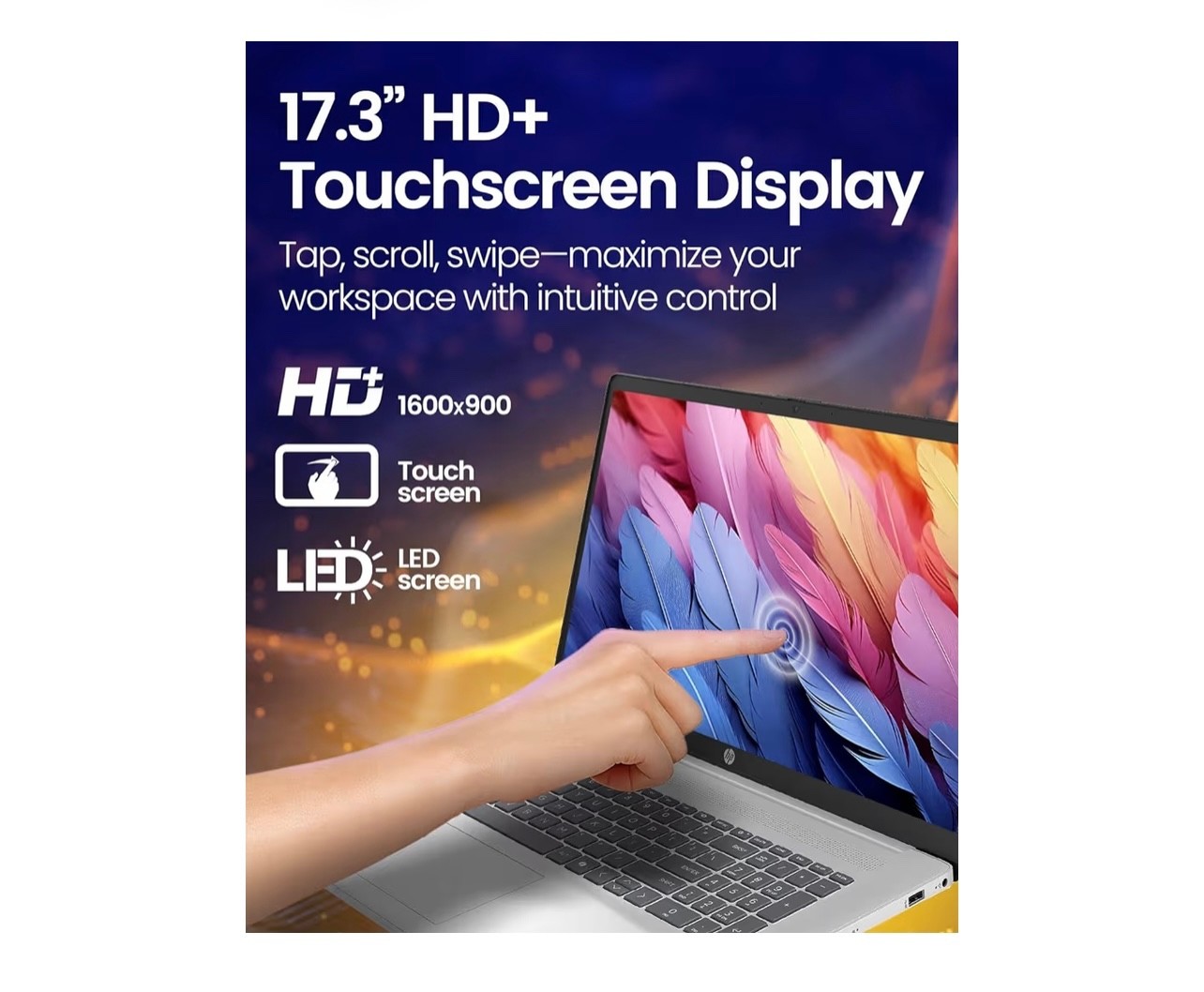 HP 17-inch Touchscreen AI Laptop – Intel 12-Core Ultra 7 255U (UP to 5.2GHz) wit