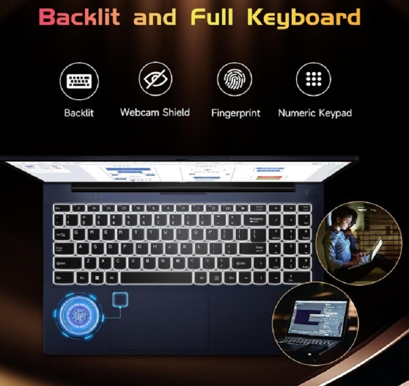 15.6 FHD Laptop Student Laptop 16GB RAM 256GB SSD Intel Pentium Quad-Core N100