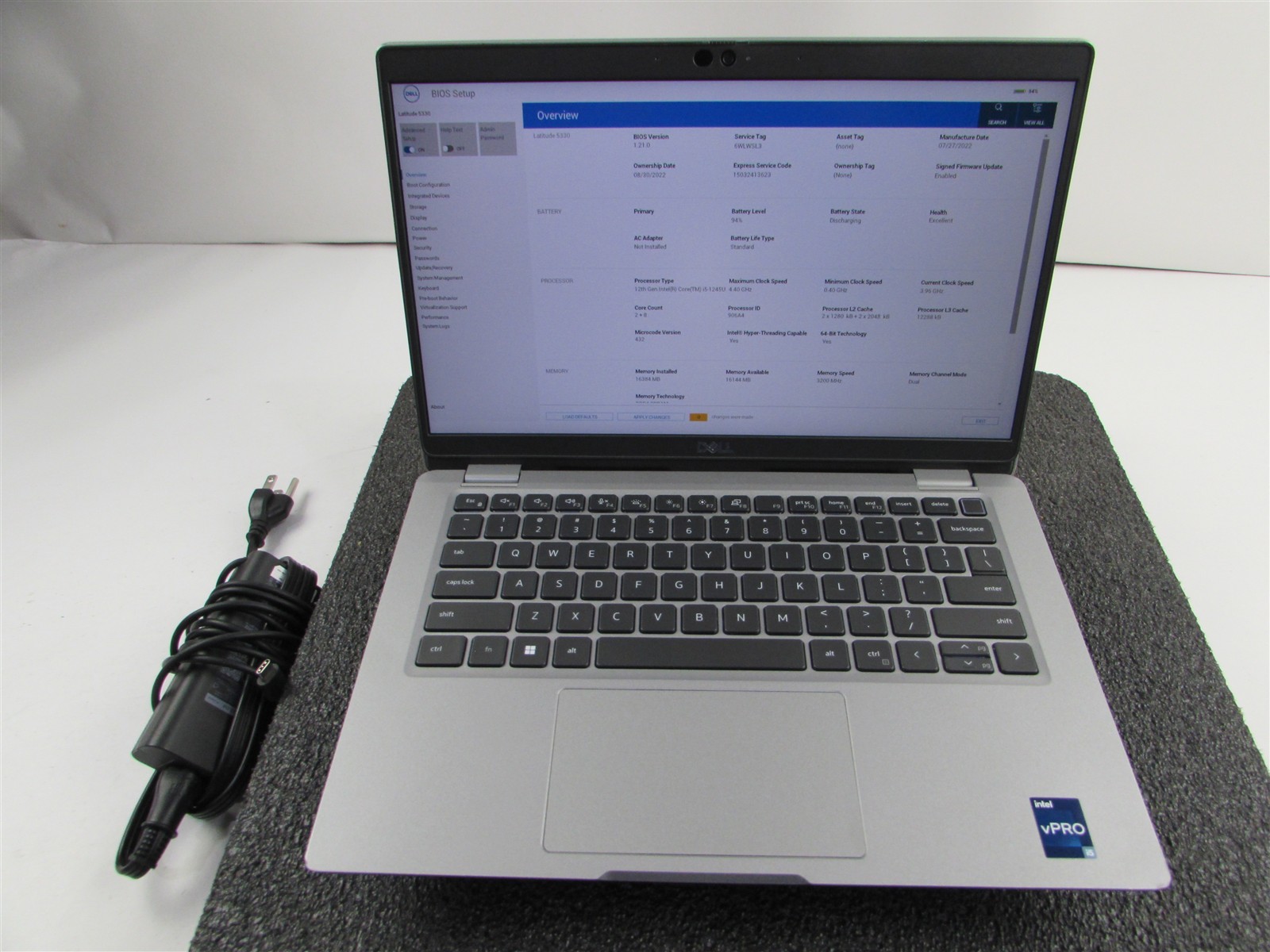 DELL LATITUDE 5330 FHD TOUCHSCREEN I5-1245U 10 CORE 512GB SSD 16GB RAM NO O.S