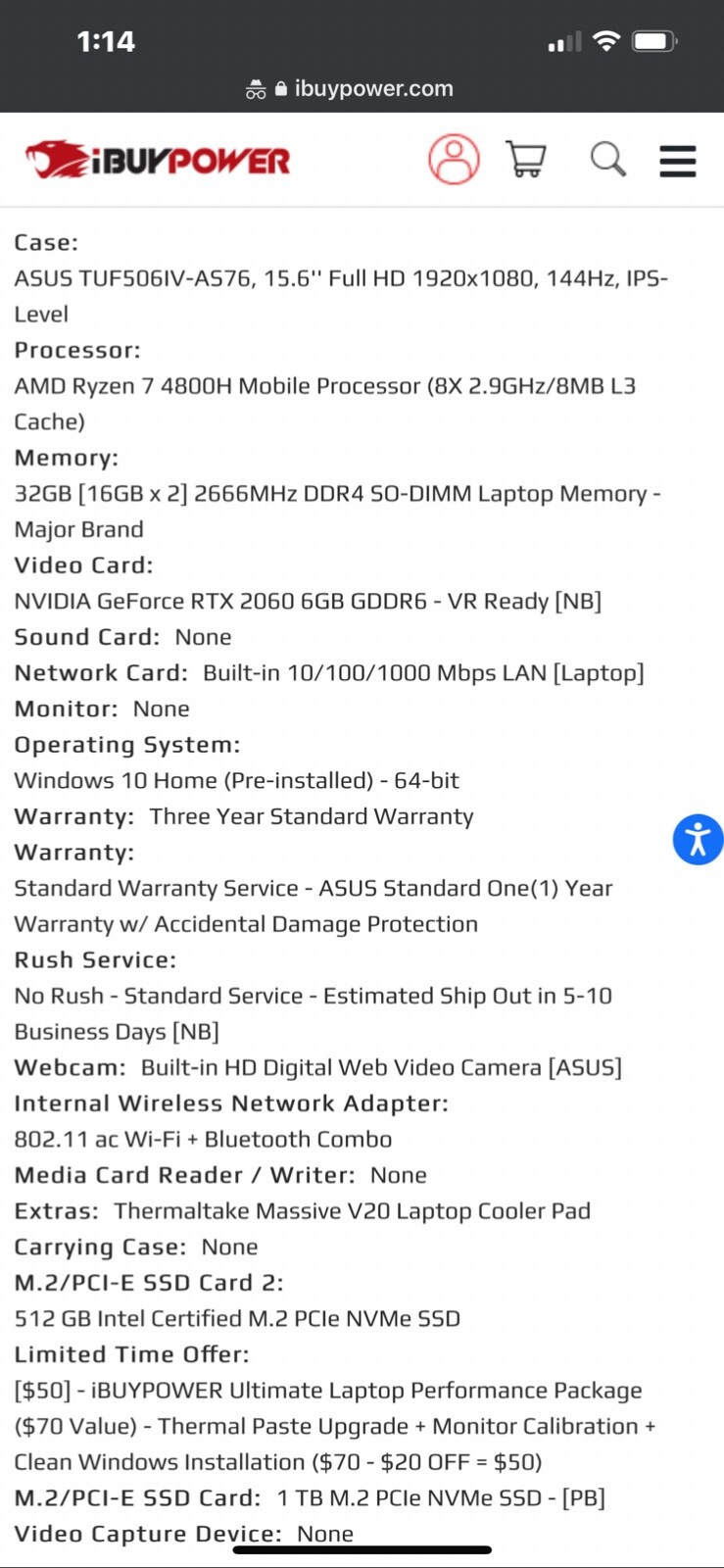 ASUS A15 Series 15.6 inch (512GB + 1TB) , AMD Ryzen 7, 2.90GHz, 32GB)