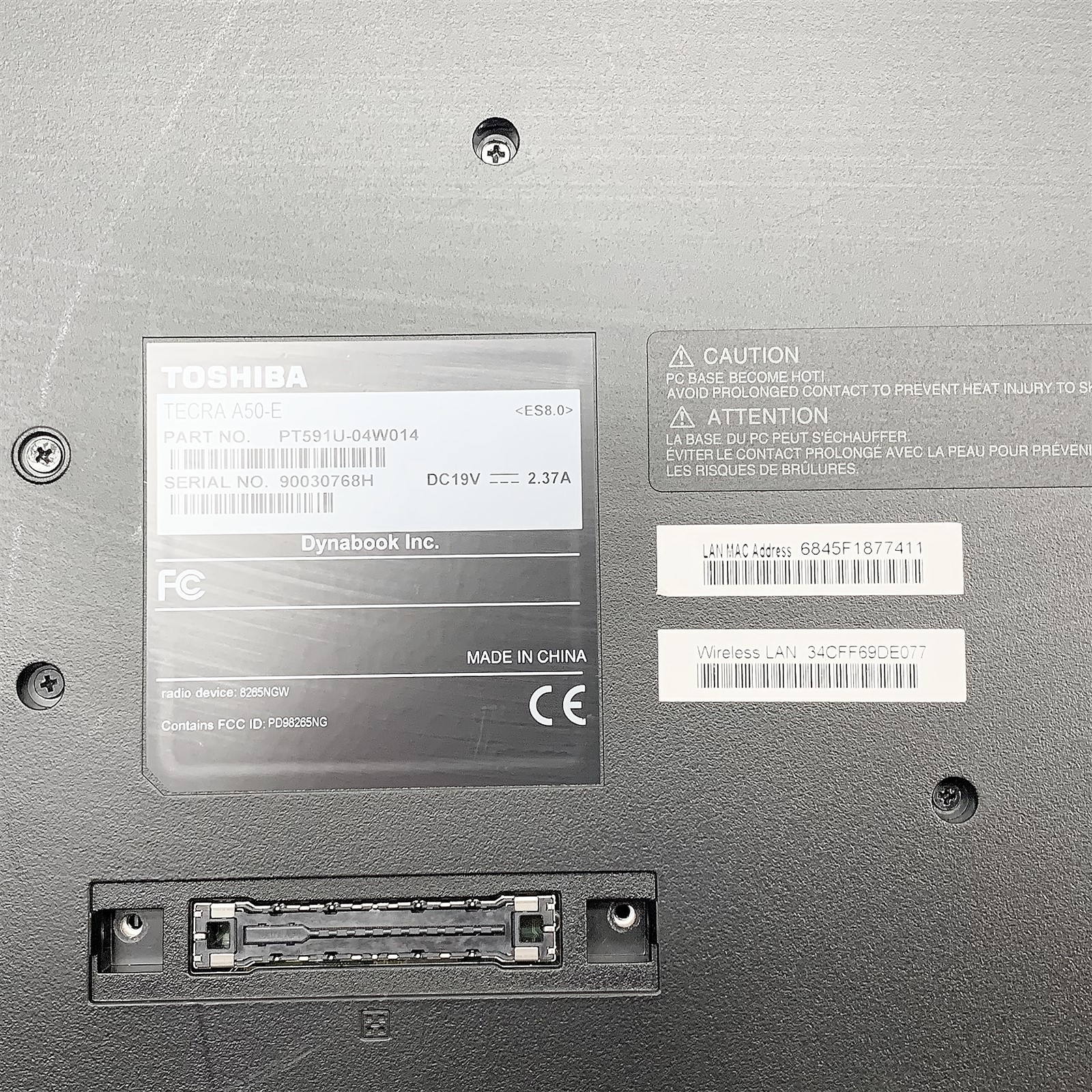 Toshiba Tecra A50-E Laptop Intel Core i7 7500U 2.70GHZ 15.6″ 16GB NO HDD Parts