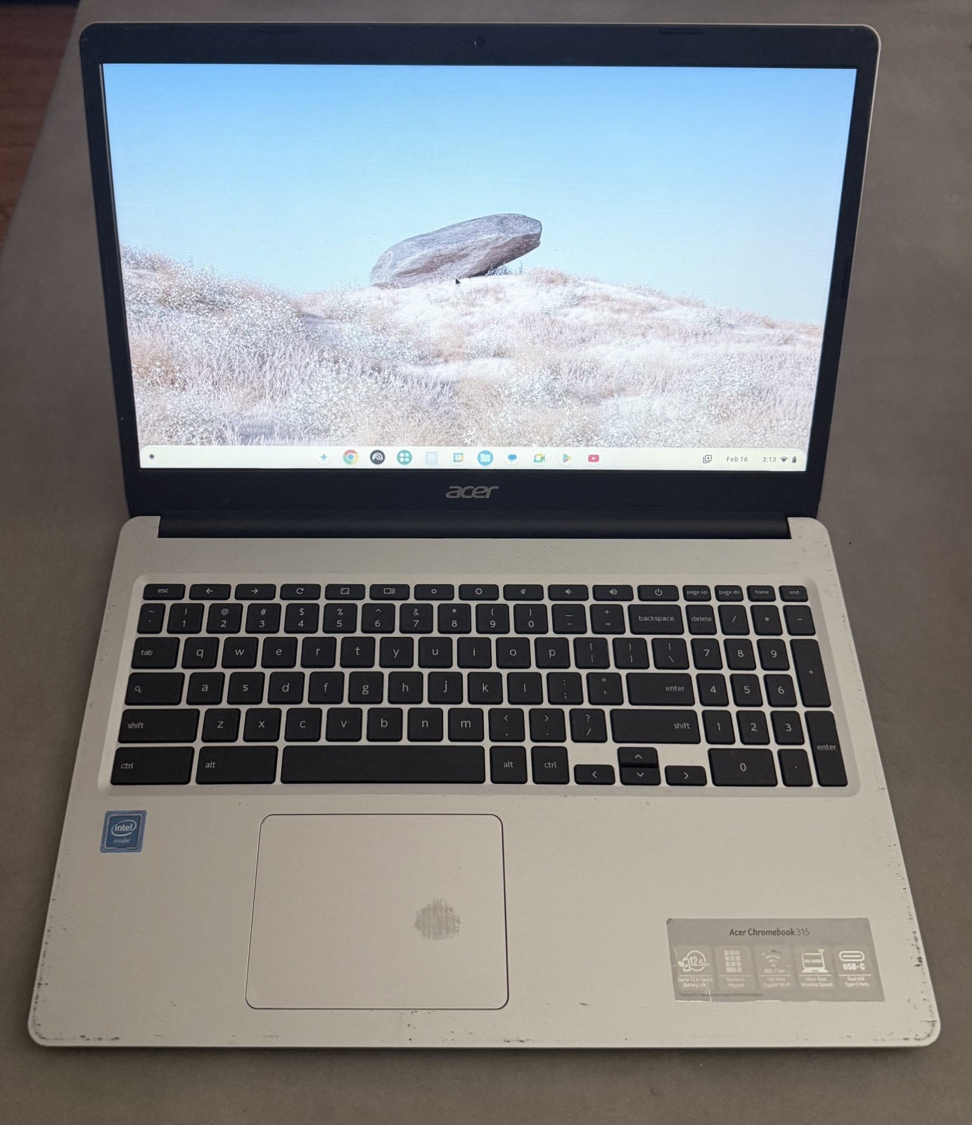 Acer Chromebook 315 15.6” (64GB eMMC Intel Celeron N4020 1.1GHz 4GB RAM) Laptop