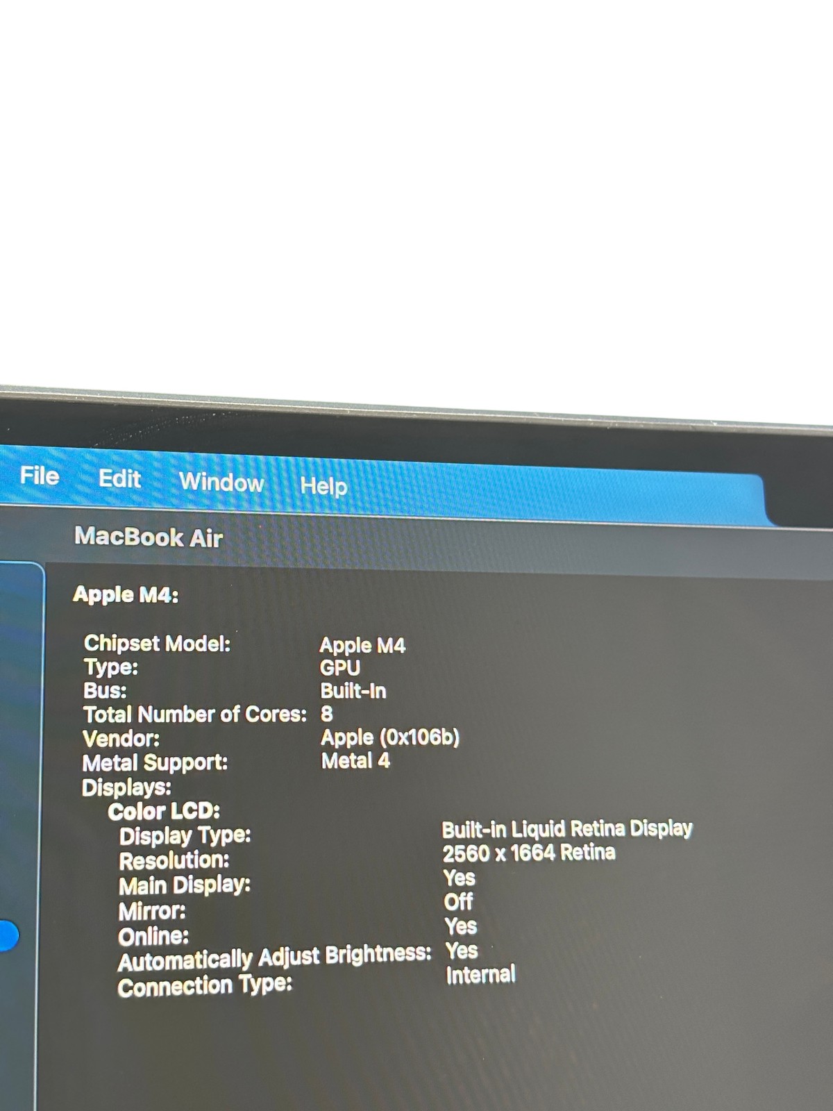 Apple MacBook Air 2025 MW123LL/A Apple M4 4.4GHz 16GB RAM 256GB SSD 13.6″