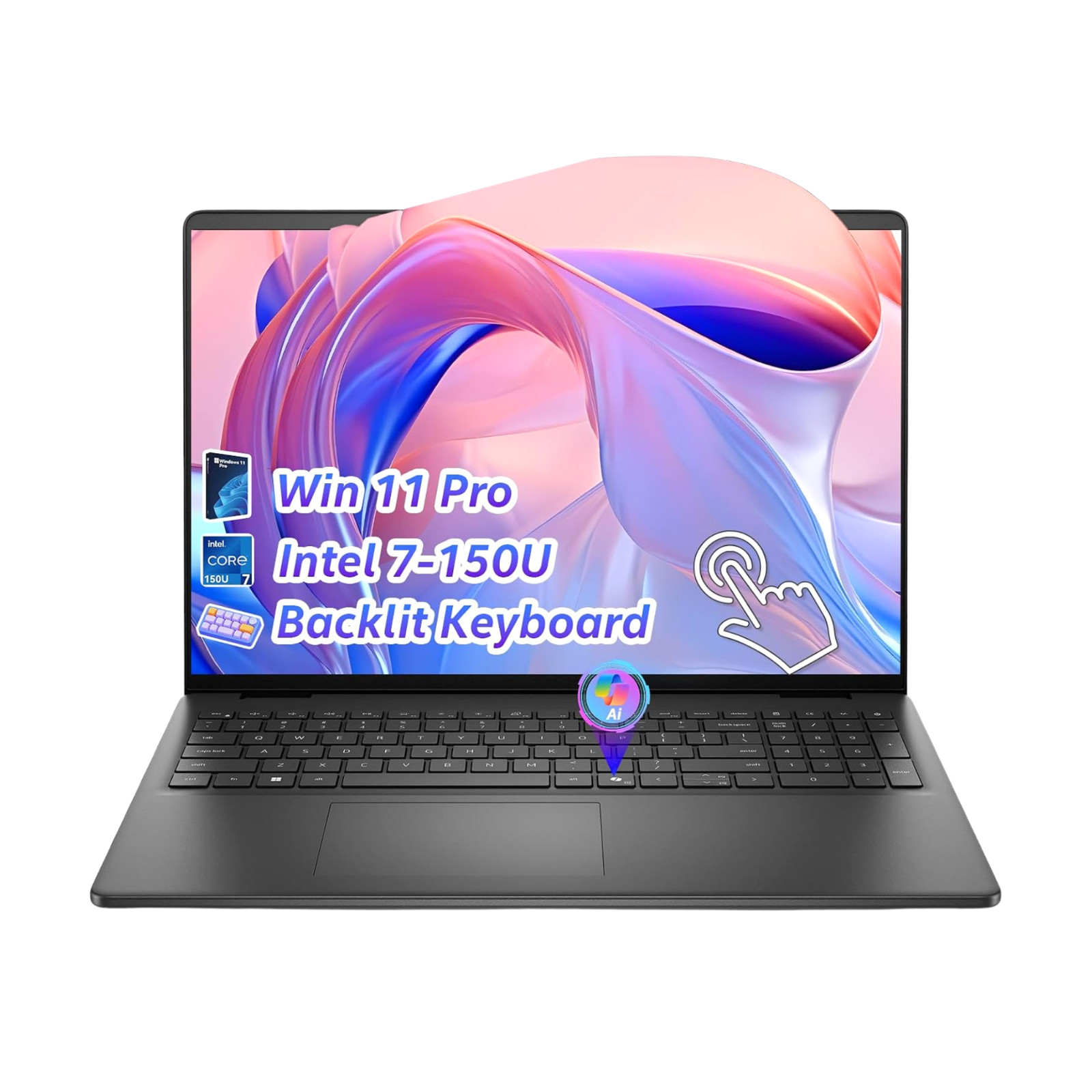 Dell 16 DC16250 16″ FHD+ Intel Core 7 150U 16GB RAM 1TB SSD Win 11 Home, Black