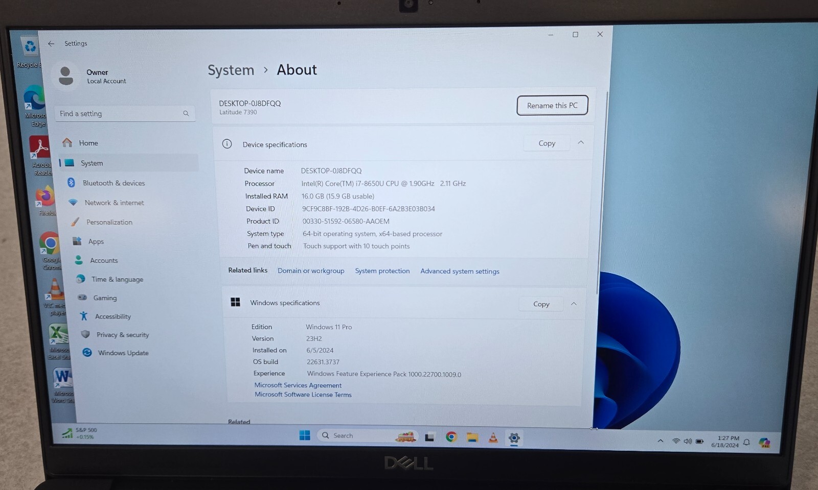 Dell Latitude 7390 i7, 16GB, 1TB SSD, Win11 Pro, Touchscreen, 30-Day Warranty