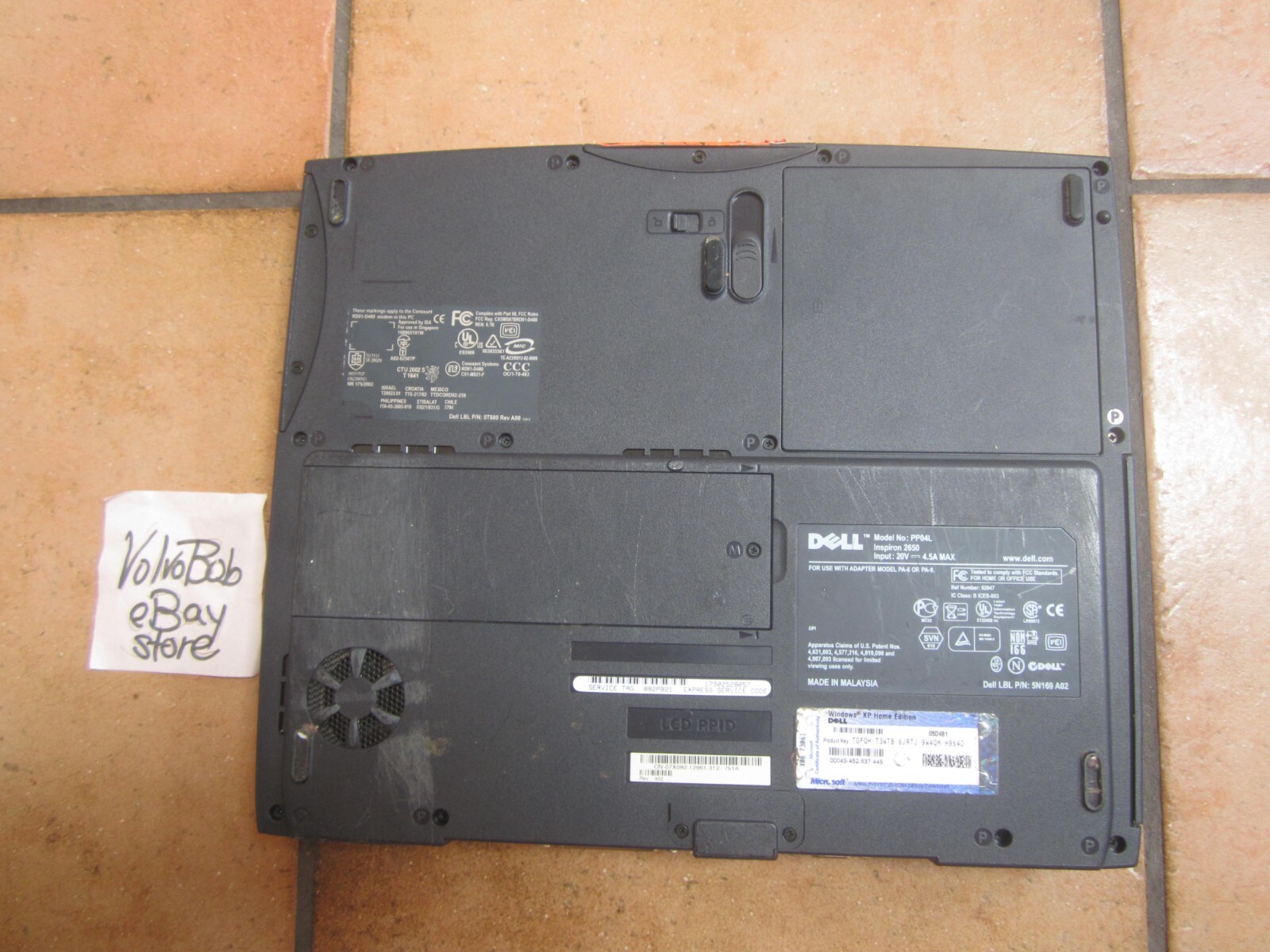 DELL INSPIRON 2650 LAPTOP 256MBRAM 30GBHD SCREEN INTACT BAD BATT NO CORD – PARTS