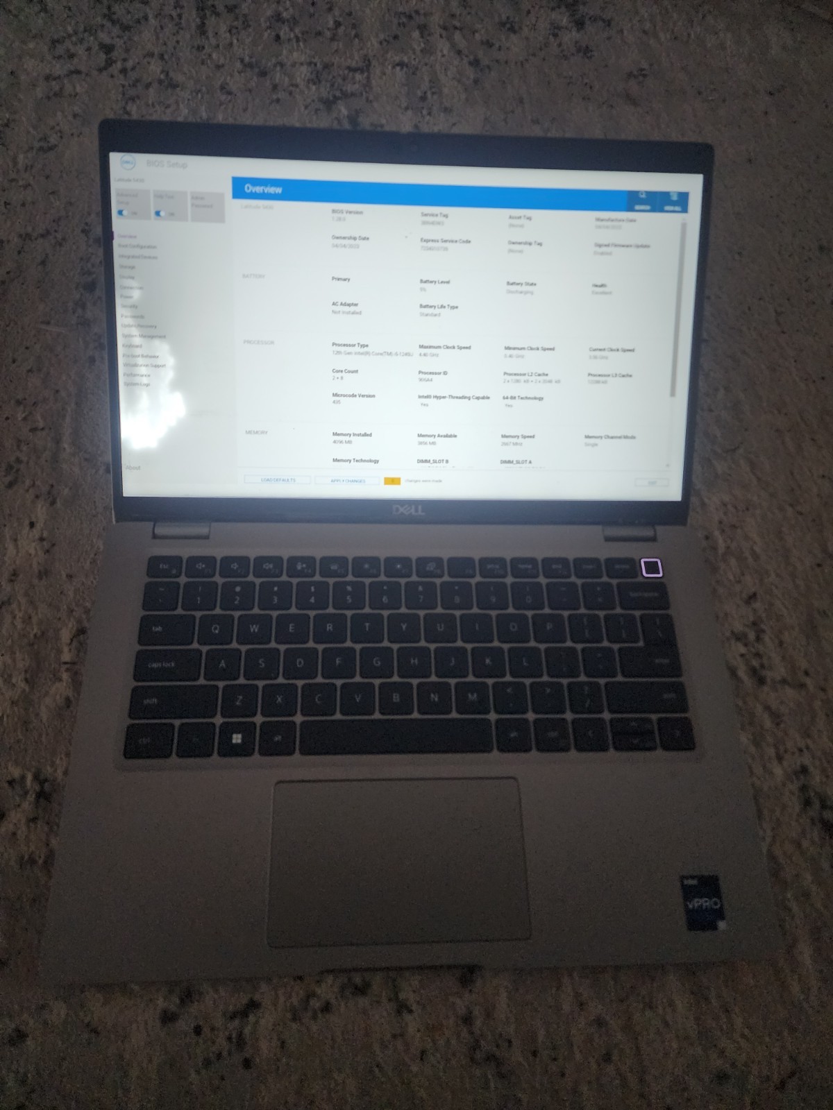 Dell Latitude 5430 14″ Intel i5-1245U NO RAM/SSD BOOTED TO BIOS PARTS OR REPAIR