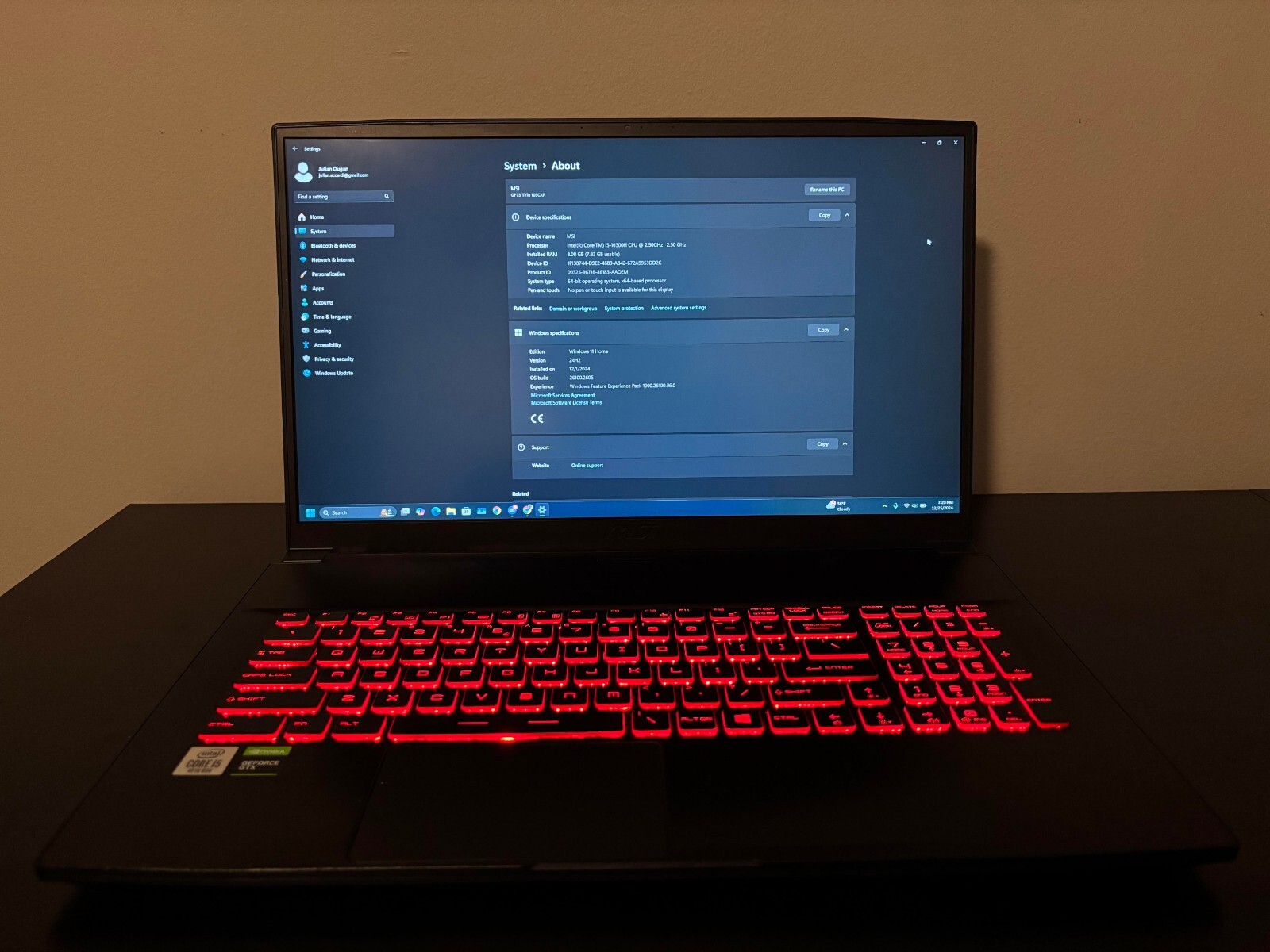 MSI GF75 Thin 17.3” (1TB HDD 512GB SSD Intel Core i5-10300H 2.5GHz 8GB) – Black