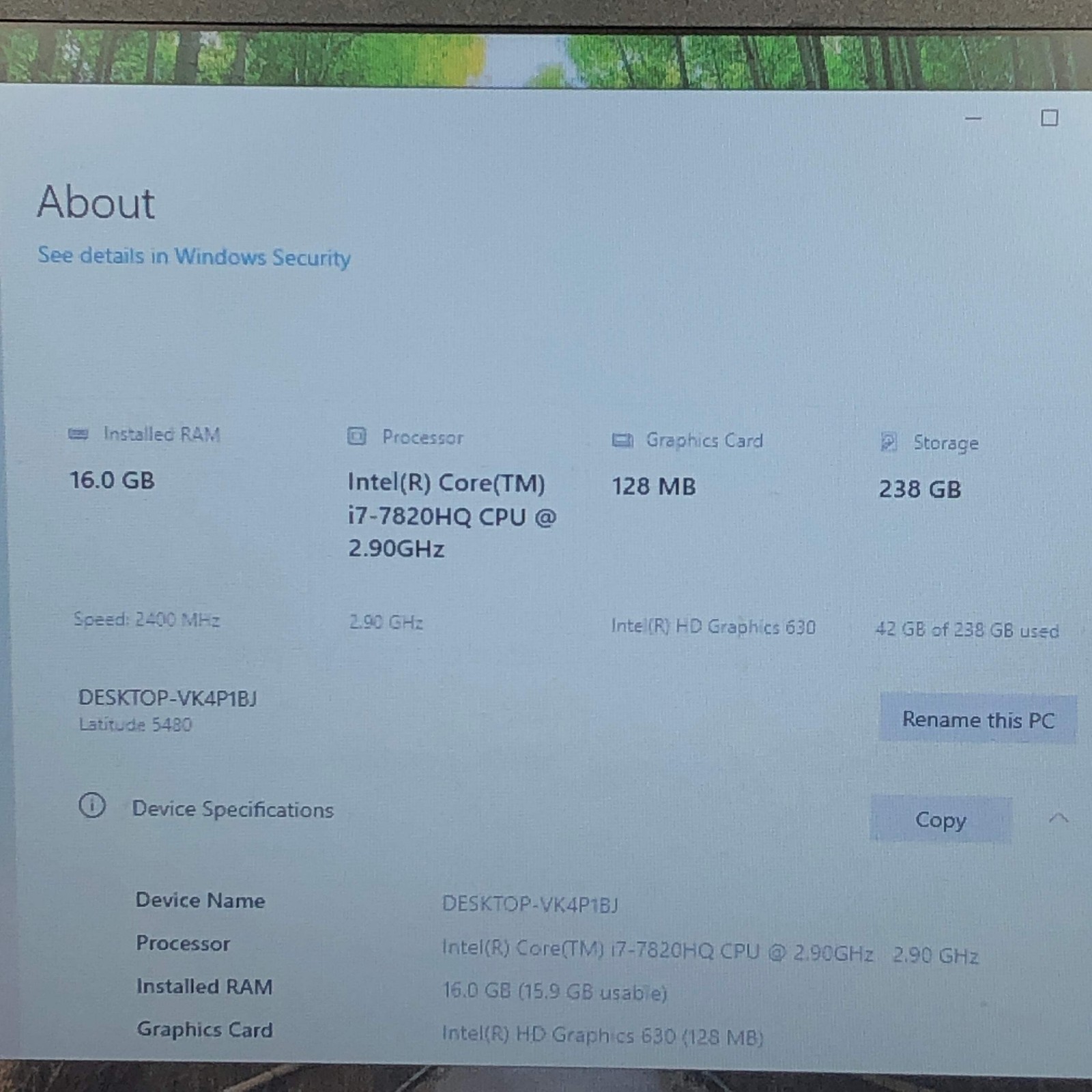 Dell Latitude 5480 14″ i7-7820HQ 2.9GHz 16GB RAM 256GB SSD