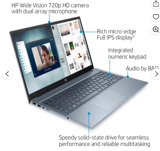 HP Pavilion 15.6″ FHD (512GB SSD, Ryzen 7 5700U, 1.8 GHz, 8GB RAM)