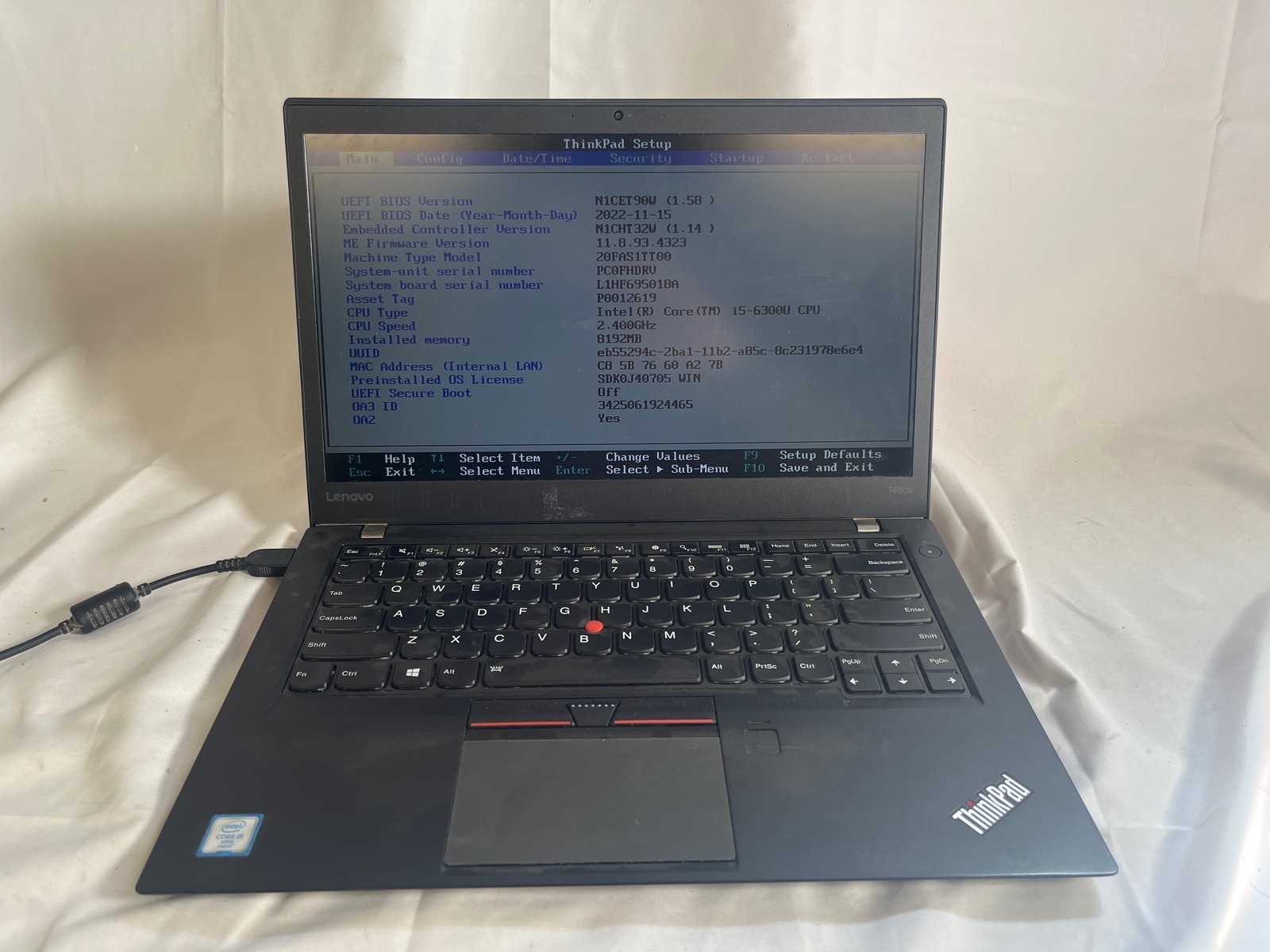 Lenovo ThinkPad T460s Intel Core i5-6300U 8 GB No Drive 14″