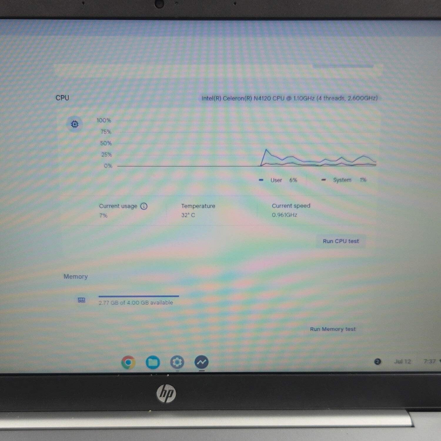 HP Chromebook 14A-NA0052TG 14″ Celeron N4120 1.1GHz 4GB RAM 64GB SSD