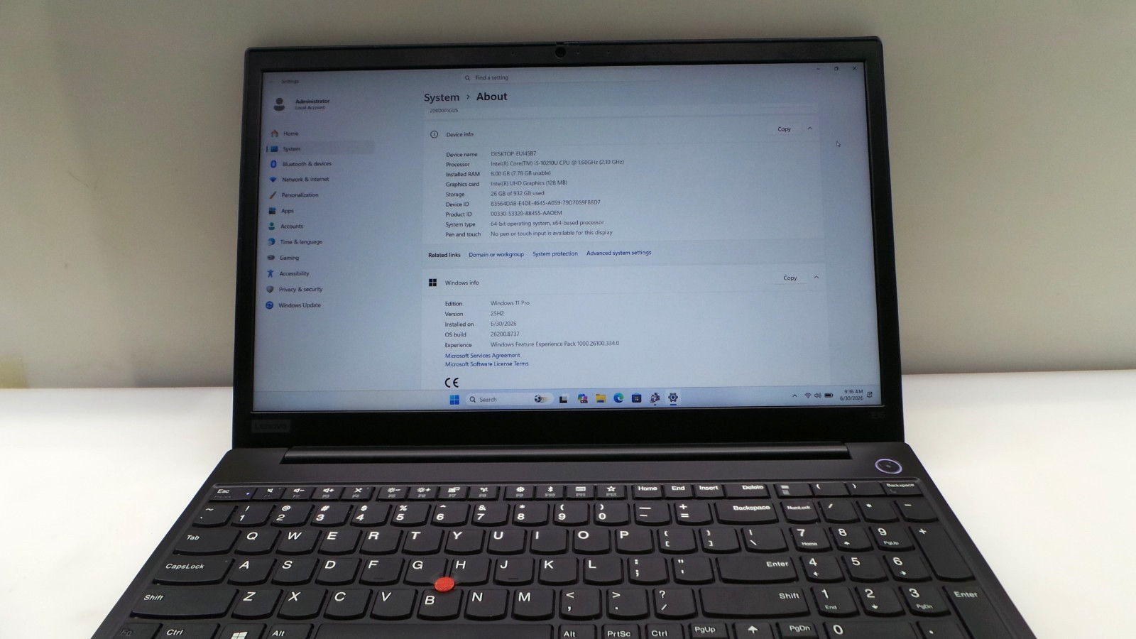 Lenovo ThinkPad E15 | 15.6” | i5-10210U 1.60GHz | 8GB RAM 1TB HDD | WIN 11 PRO