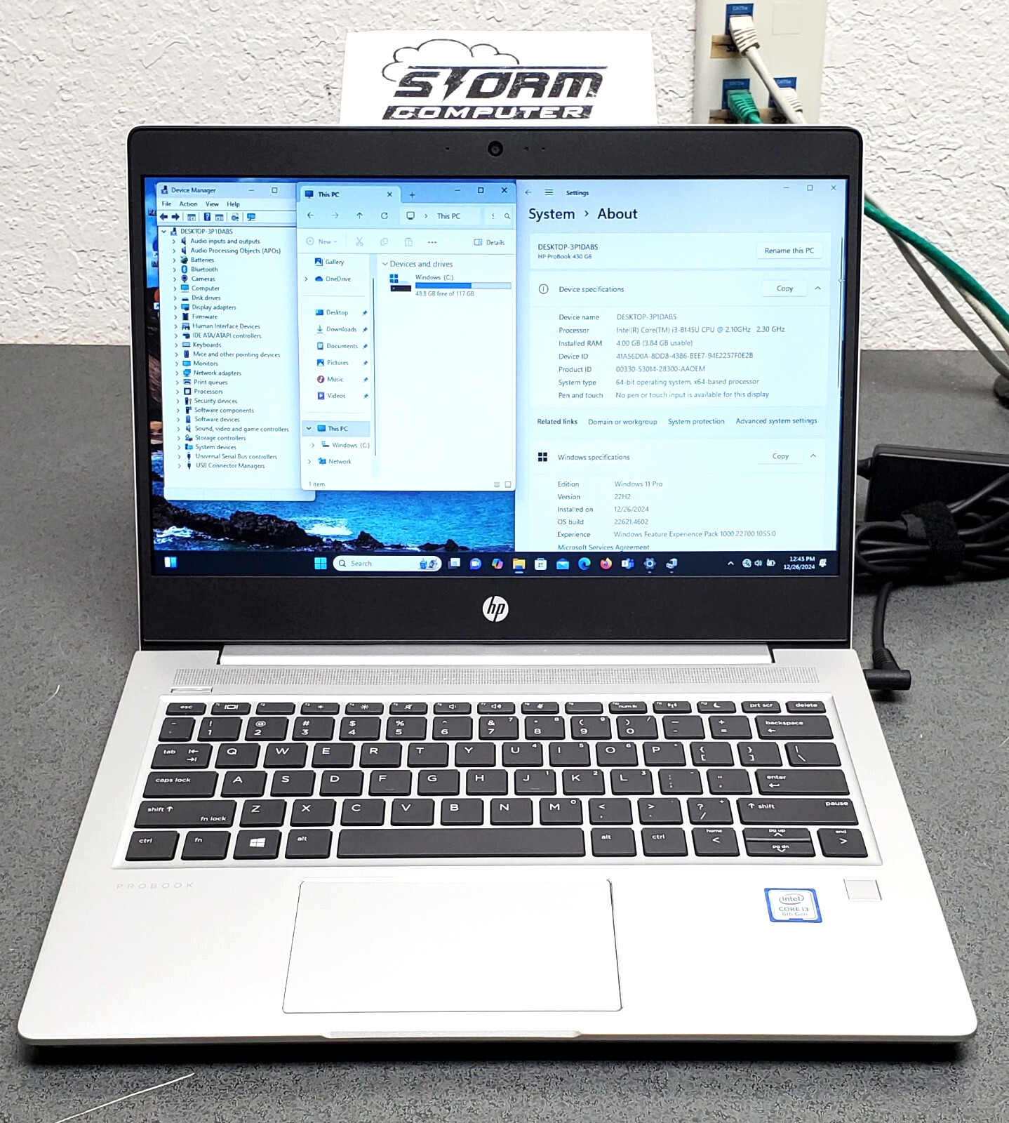 HP ProBook 430 G6 i3-8145 4GB 128GB SSD 14″ 9WV09UW