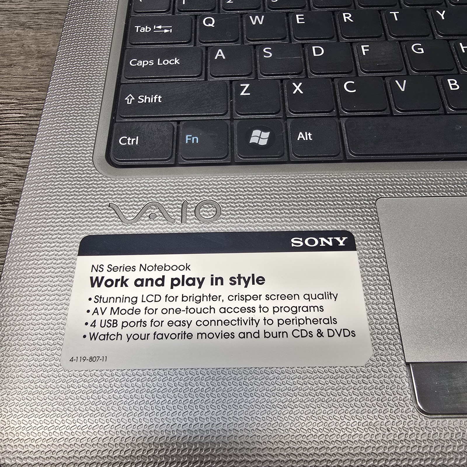 Sony VAIO Notebook PC VGN-NS110E 15.4 AMD Athlon 64 X2 2GB No Charger