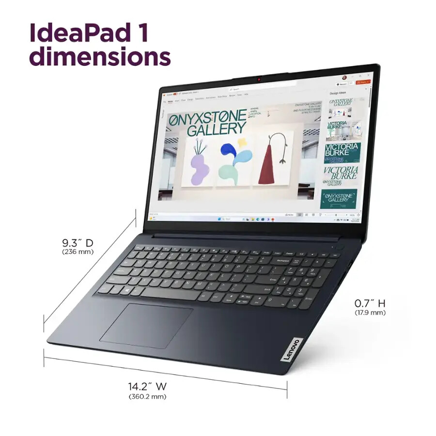 New Lenovo IdeaPad 1 15.6″ FHD Laptop – AMD Ryzen 3, 4GB, 128GB SSD – Abyss Blue