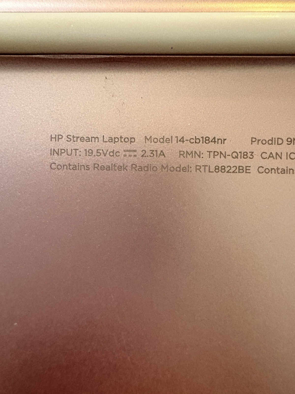 Hp Laptop Model 14-cb184nr For Parts