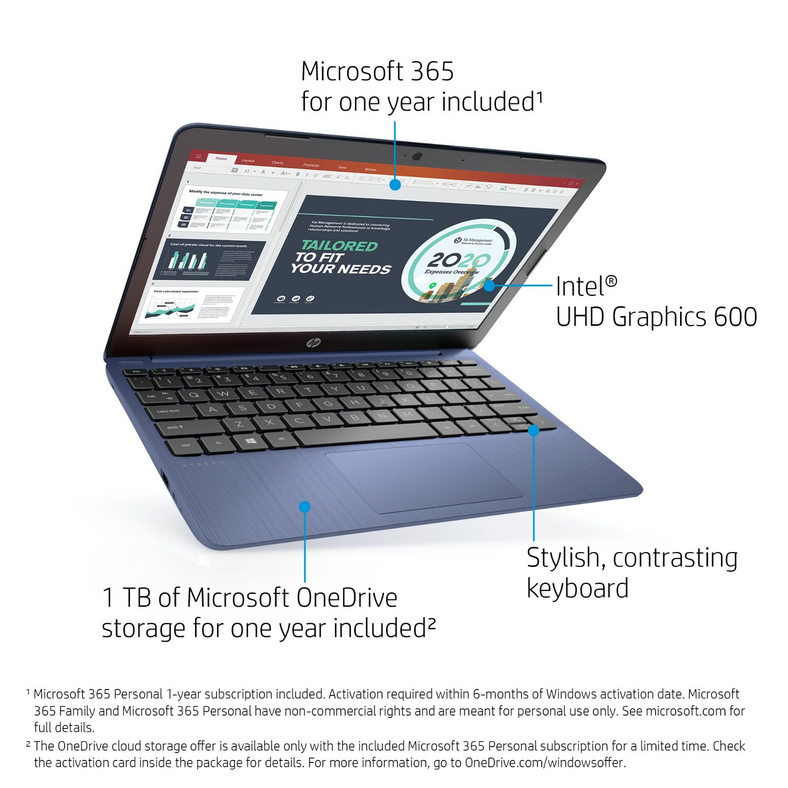 HP Stream 11.6″Celeron, 4GB RAM, 64GB, Windows 10 11- Royal Blue/ Free Shipping