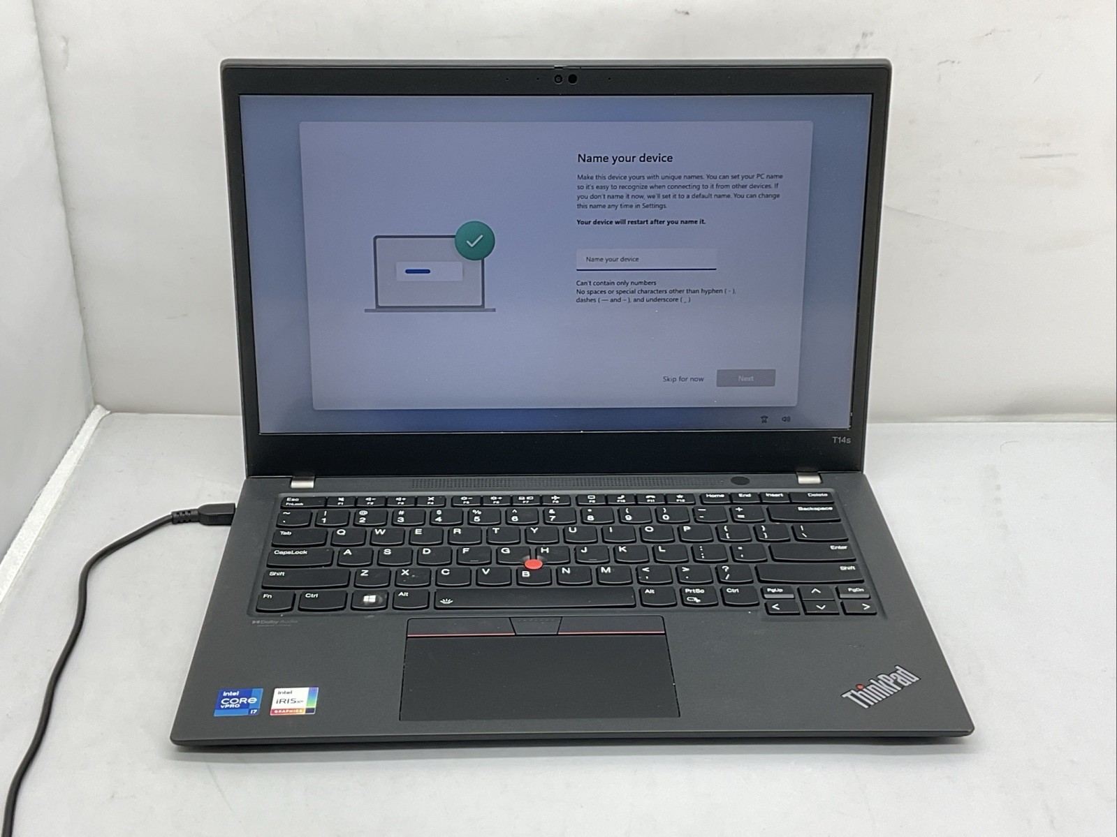 Lenovo ThinkPad T14s Gen 2 – i7-1185G7 – 16GB, 512GB, Win 11 – No Battery, works