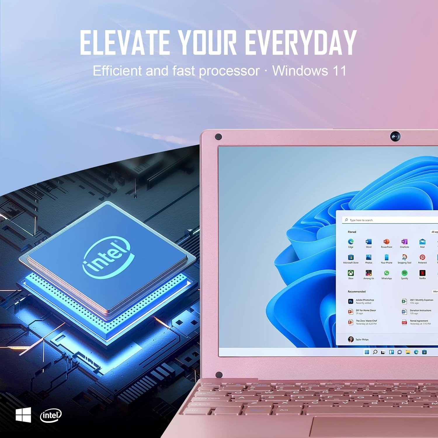 Stock 10” Laptop Win 11 8GB+128GB Celeron Mini Notebook WiFi