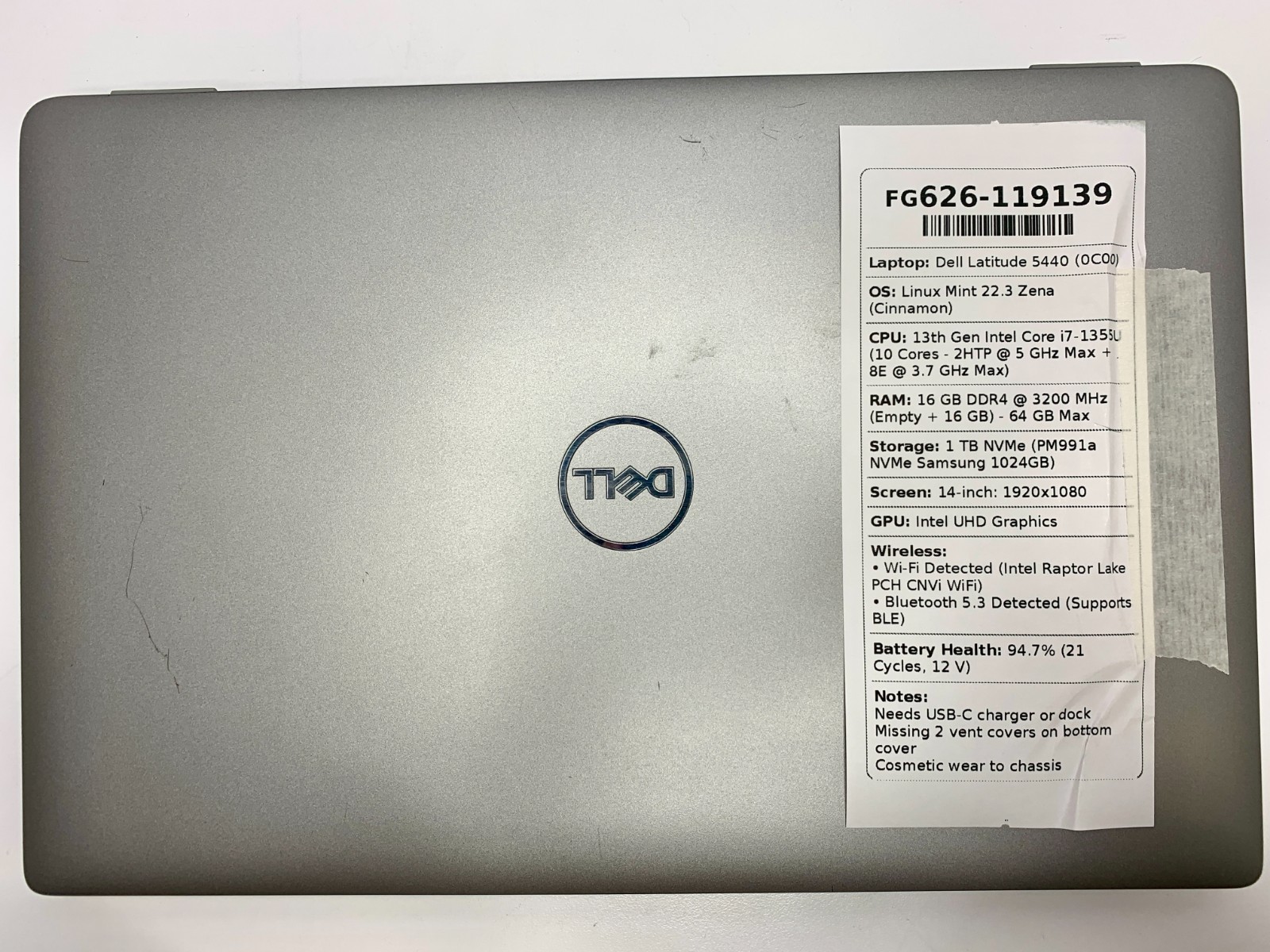 Dell Latitude 5440 | i7-1355U | 16GB RAM | 1TB NVMe | LINUX | READ