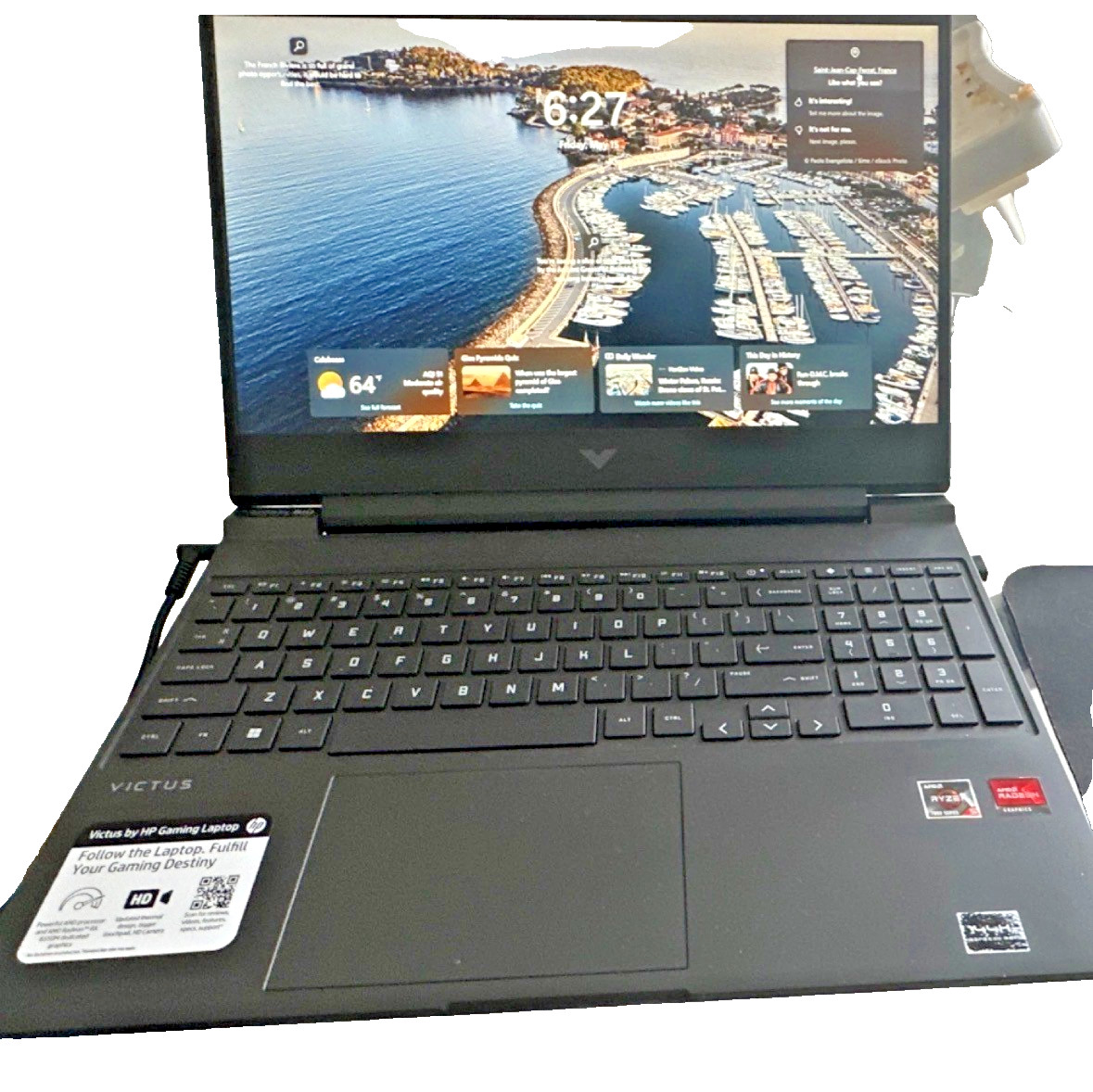 HP Victus 15.6″ (512GB SSD, AMD Ryzen 5 7000 Series, 4.55 GHz, 8GB) Gaming…