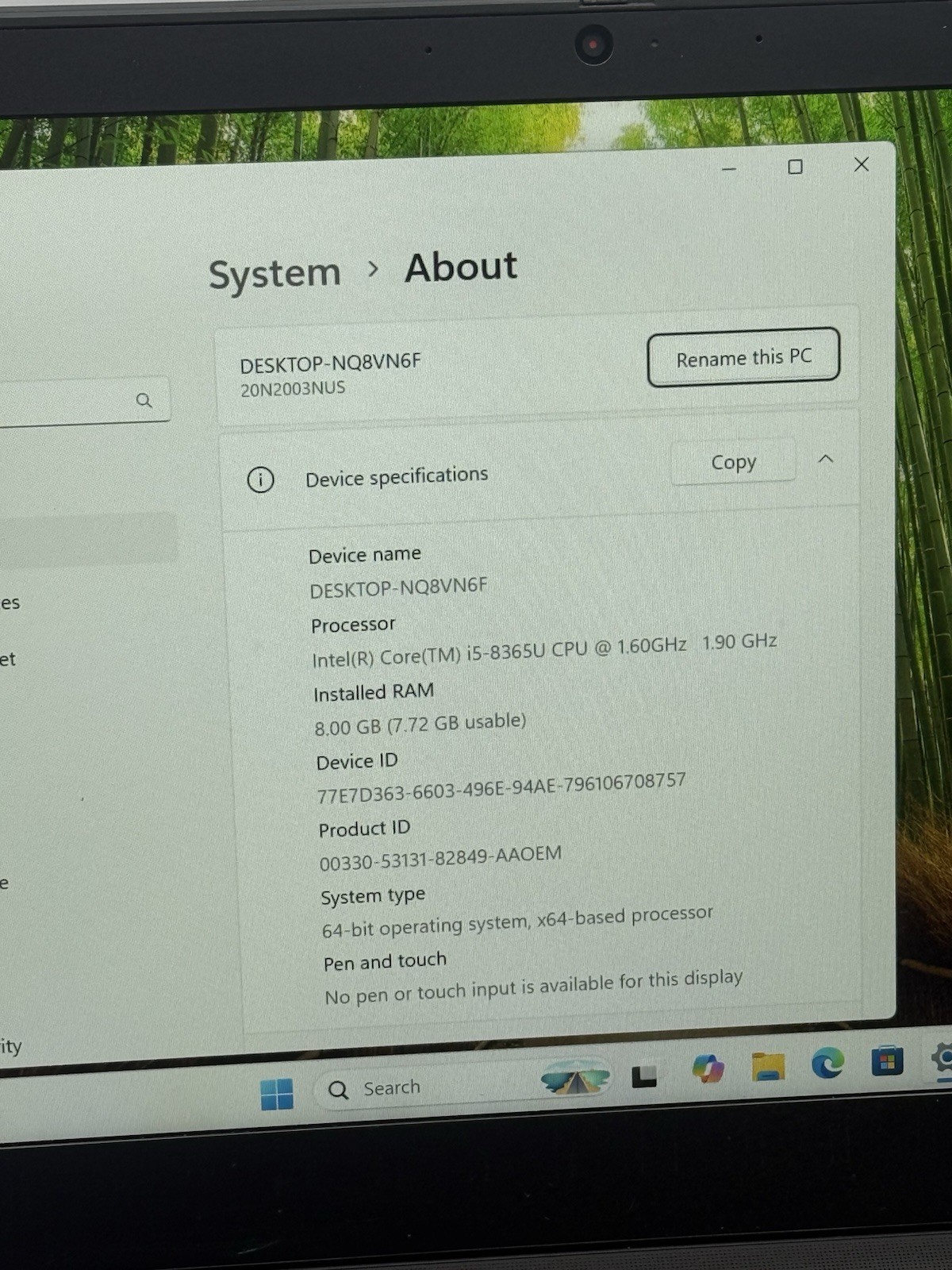 Lenovo ThinkPad T490 14″ FHD i5-8365U 8GB RAM 256GB NVMe Win11P