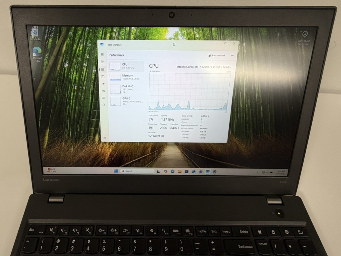 Lenovo ThinkPad T560 i7-6600U 16GB RAM 256GB SSD 15.6″ FHD Windows 11 Pro